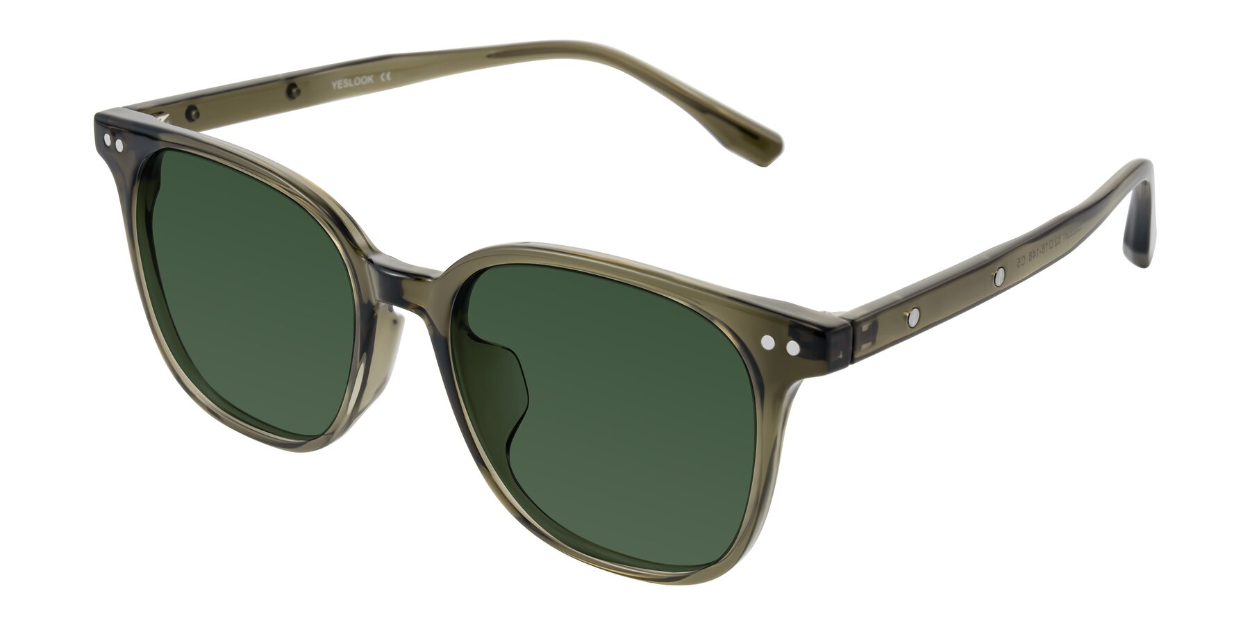 Angle of Lozzuri in Translucent Green with Green Tinted Lenses