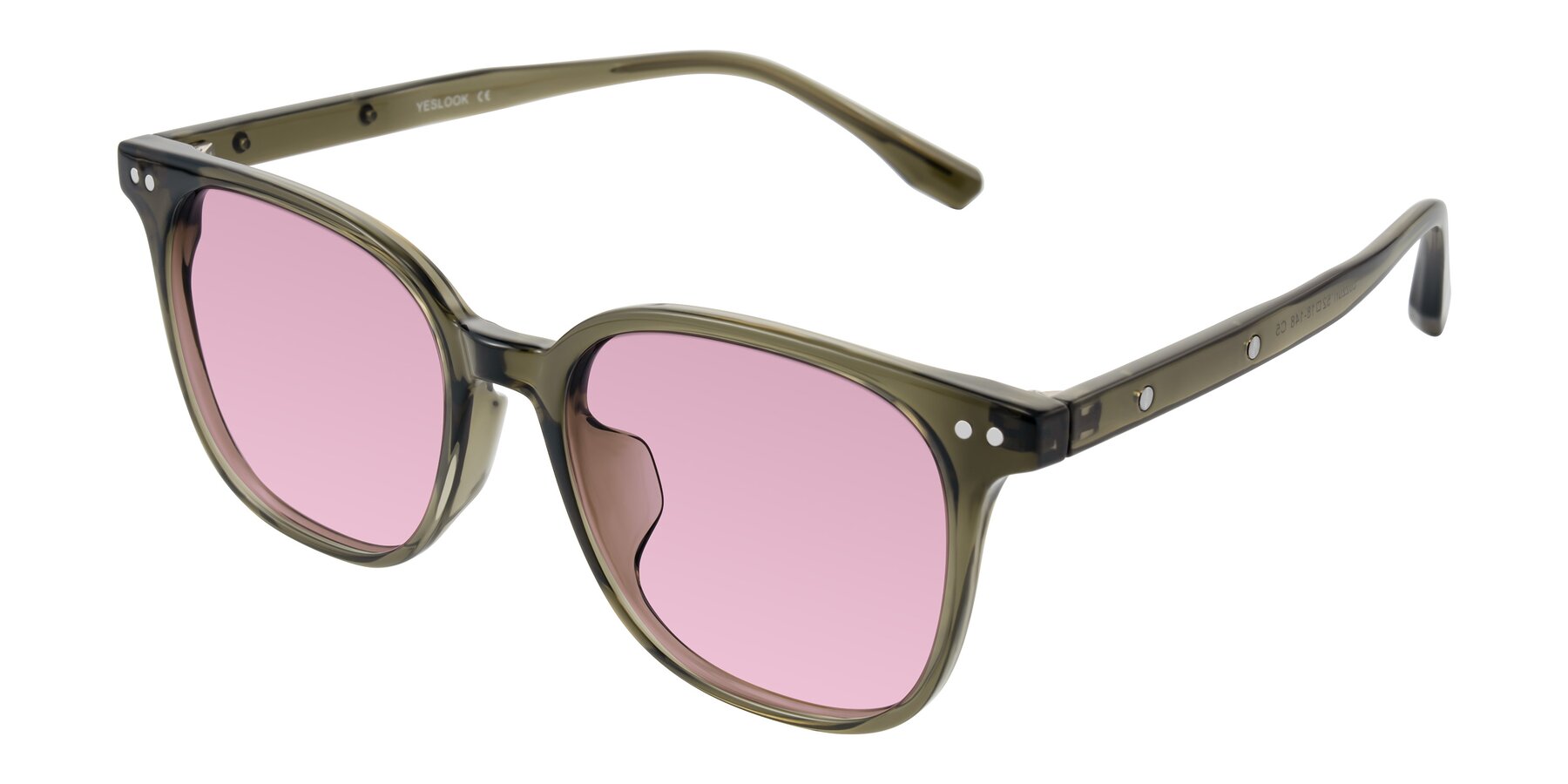 Angle of Lozzuri in Translucent Green with Light Wine Tinted Lenses