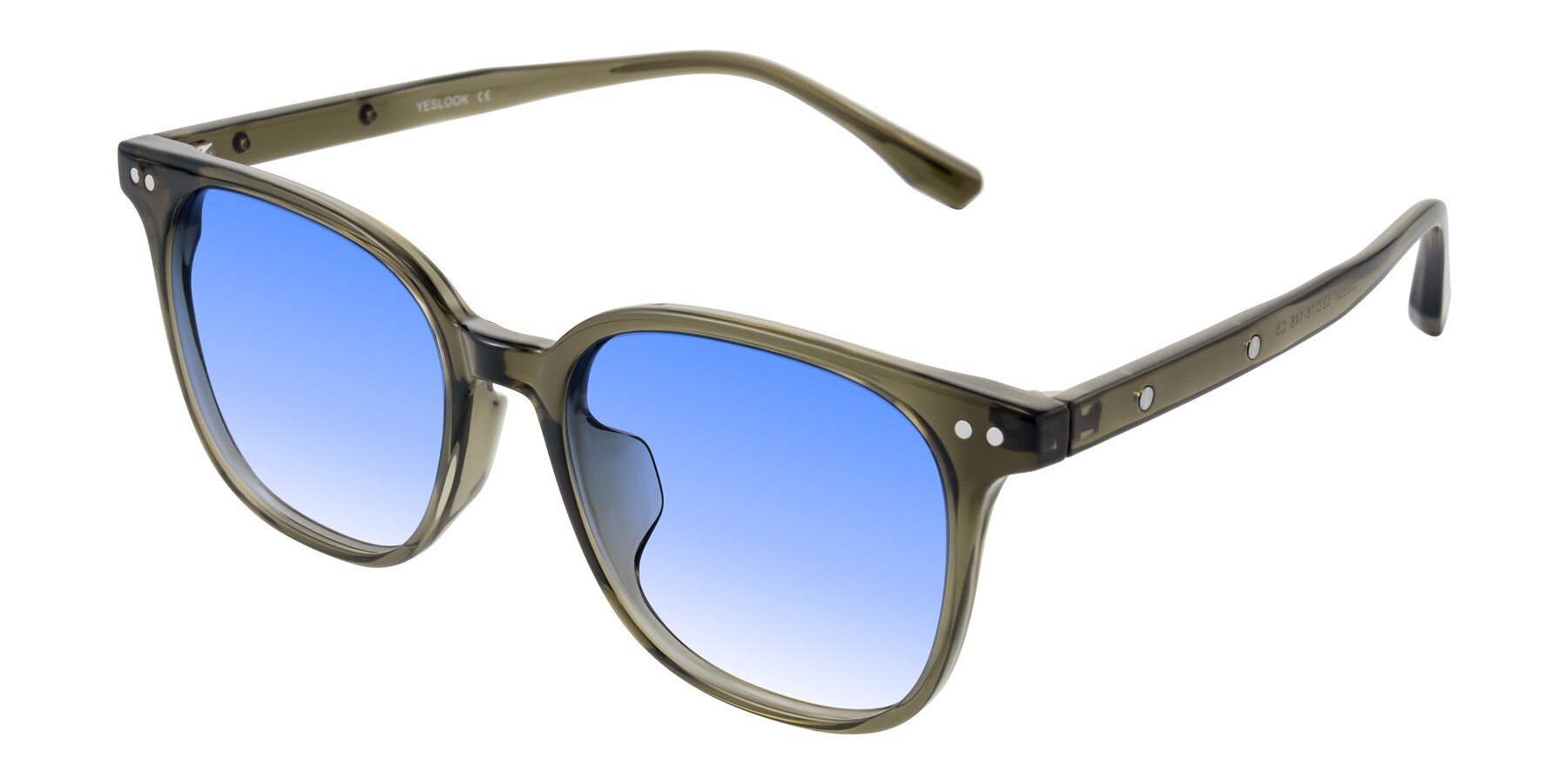 Angle of Lozzuri in Translucent Green with Blue Gradient Lenses
