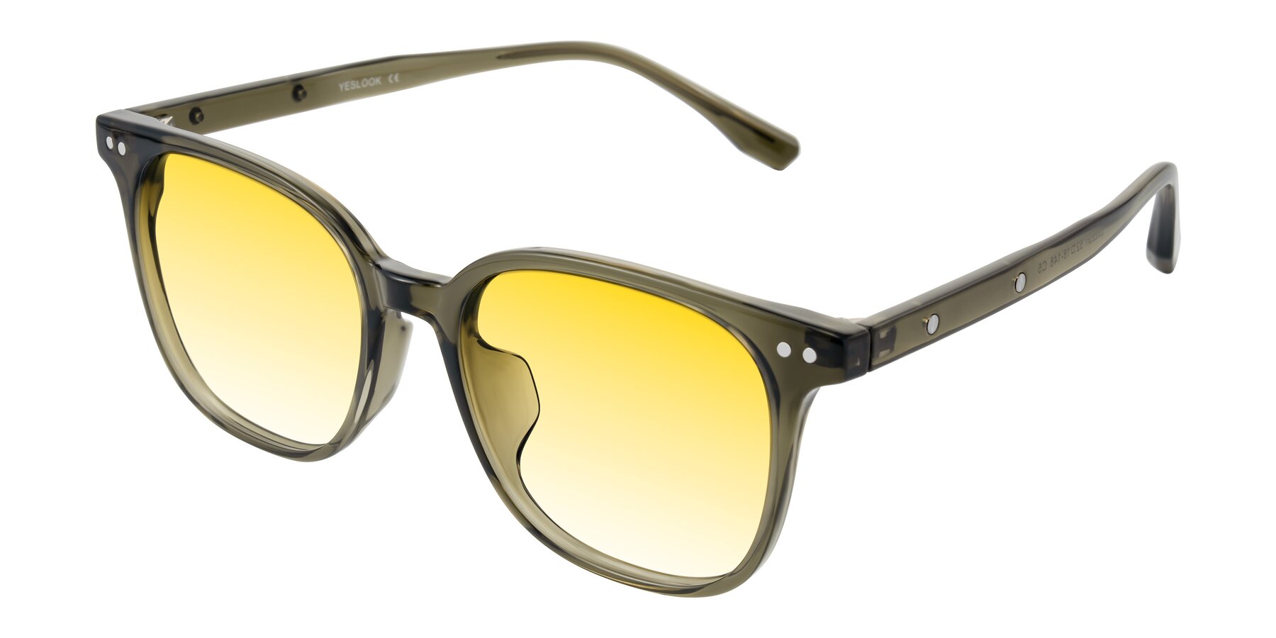 Angle of Lozzuri in Translucent Green with Yellow Gradient Lenses