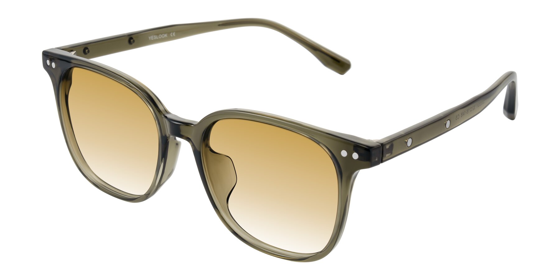 Angle of Lozzuri in Translucent Green with Champagne Gradient Lenses