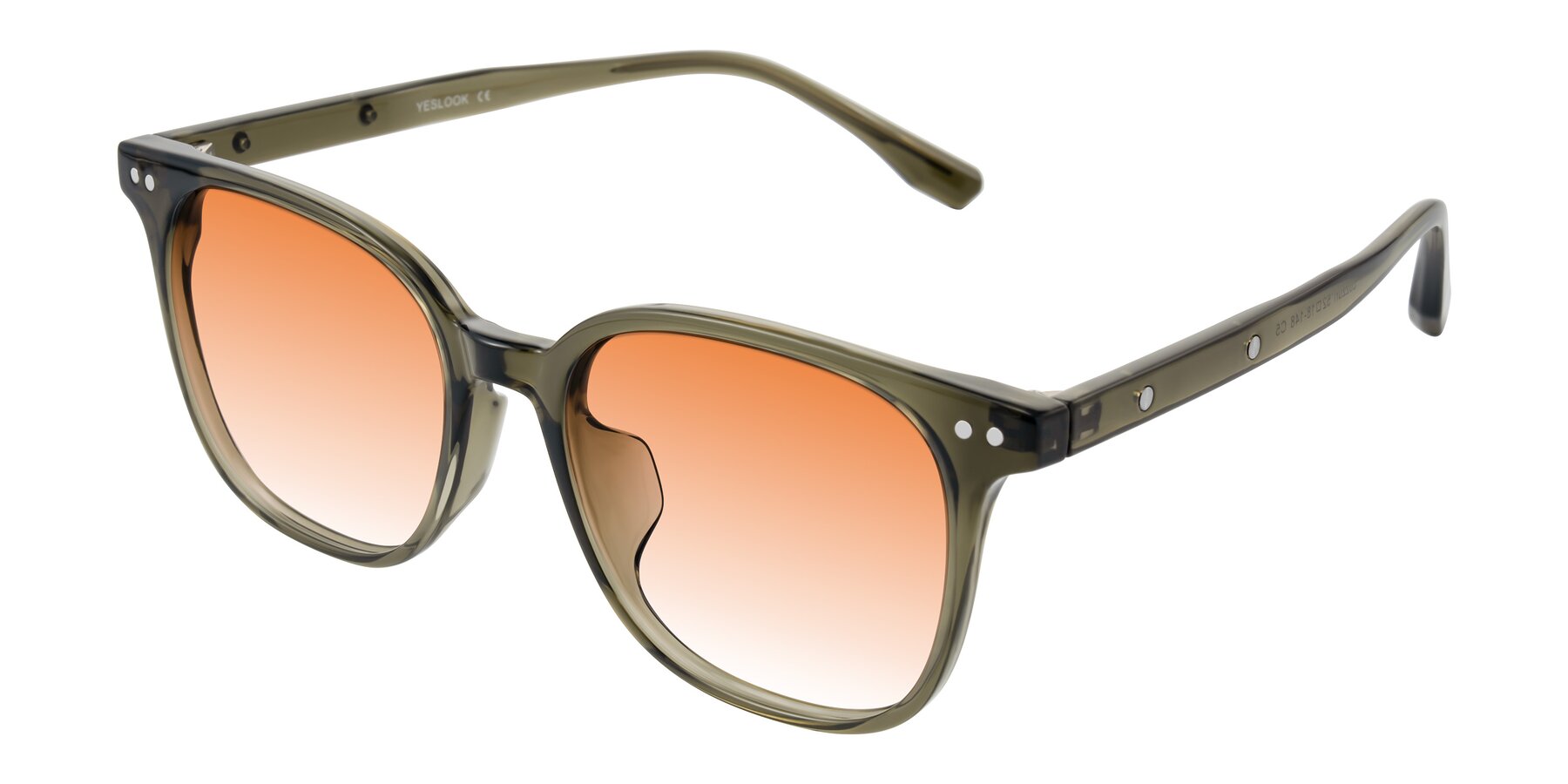 Angle of Lozzuri in Translucent Green with Orange Gradient Lenses