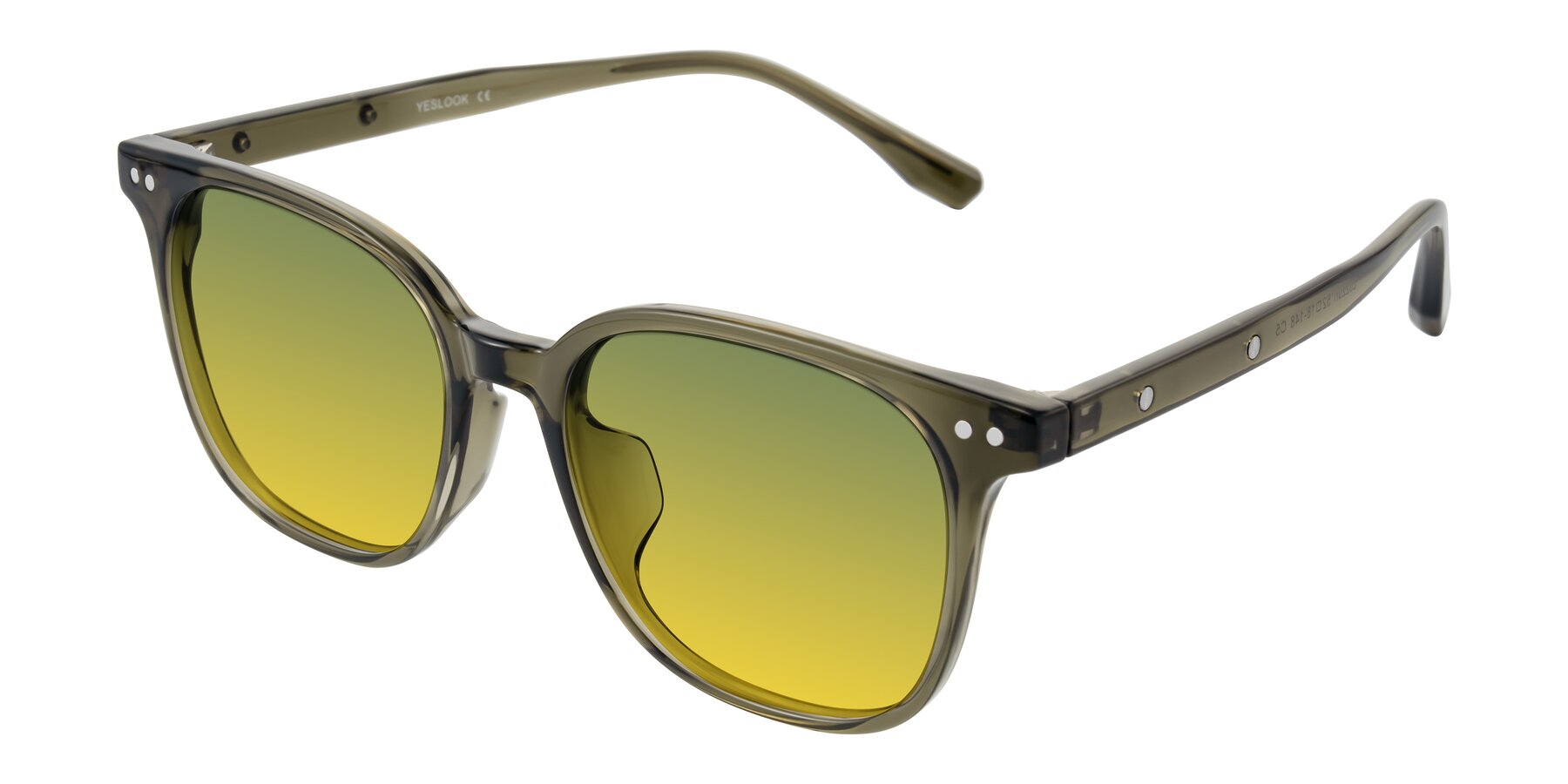 Angle of Lozzuri in Translucent Green with Green / Yellow Gradient Lenses