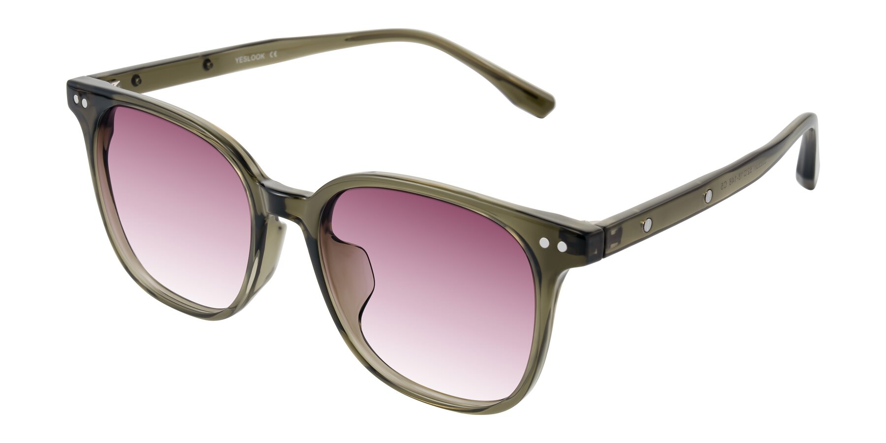 Angle of Lozzuri in Translucent Green with Wine Gradient Lenses