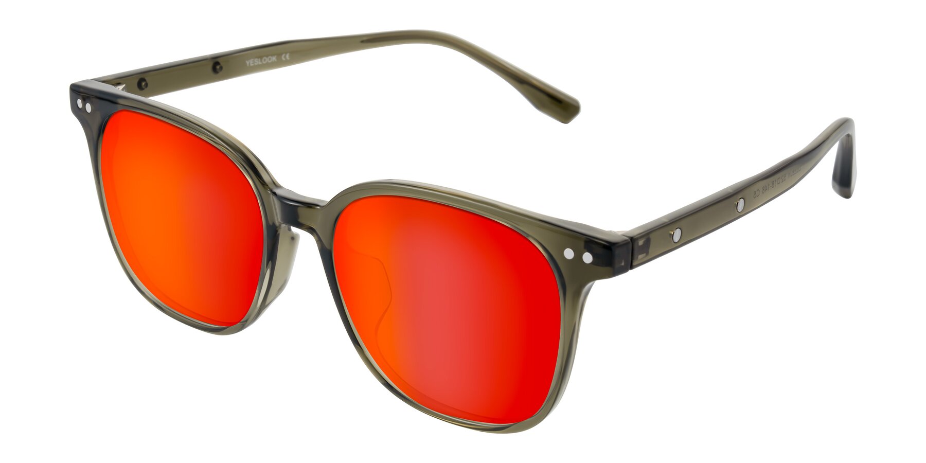 Angle of Lozzuri in Translucent Green with Red Gold Mirrored Lenses