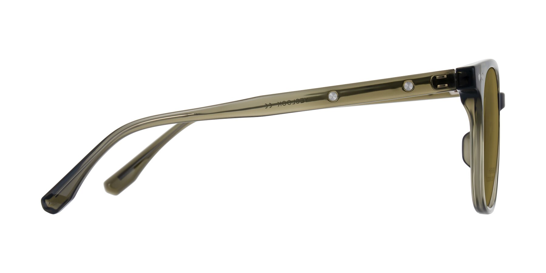 Side of Lozzuri in Translucent Green with Brown Polarized Lenses