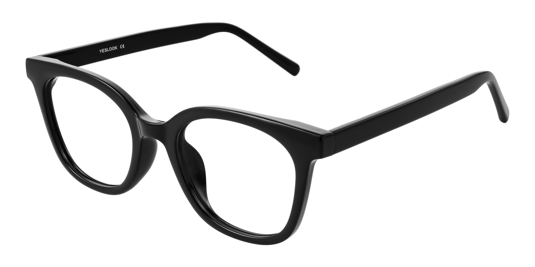 Angle of Jeromme in Black with Clear Eyeglass Lenses