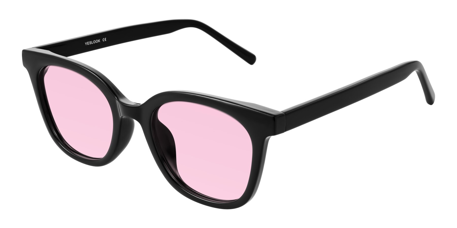 Angle of Jeromme in Black with Light Pink Tinted Lenses