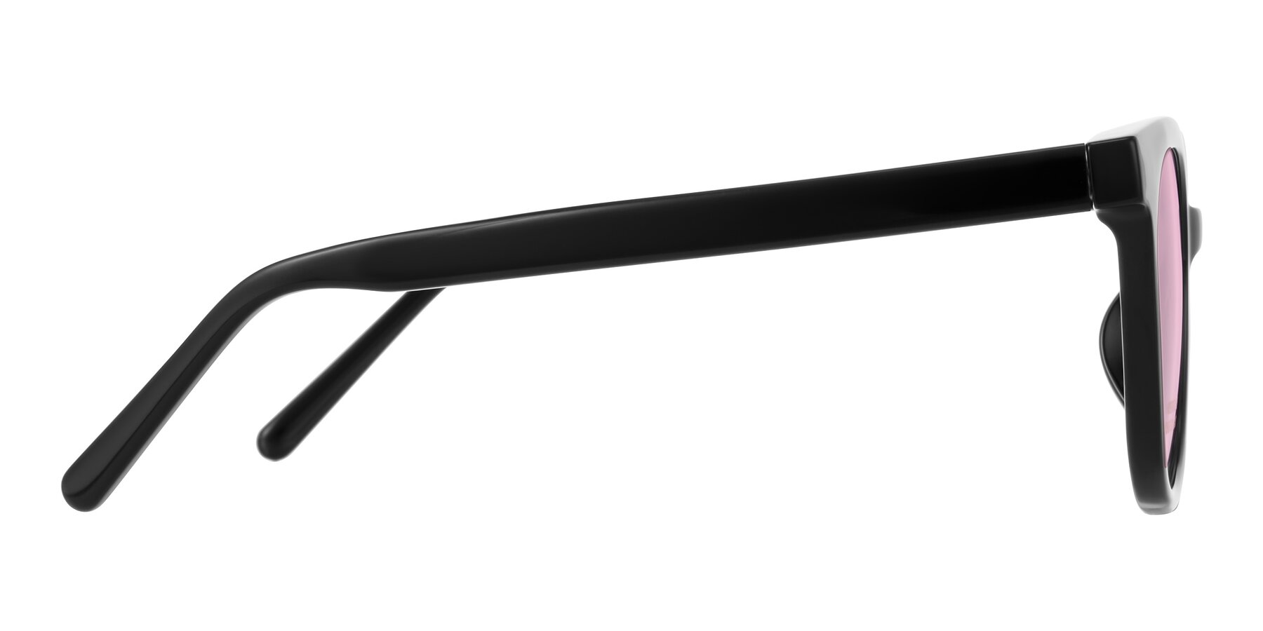 Side of Jeromme in Black with Light Pink Tinted Lenses