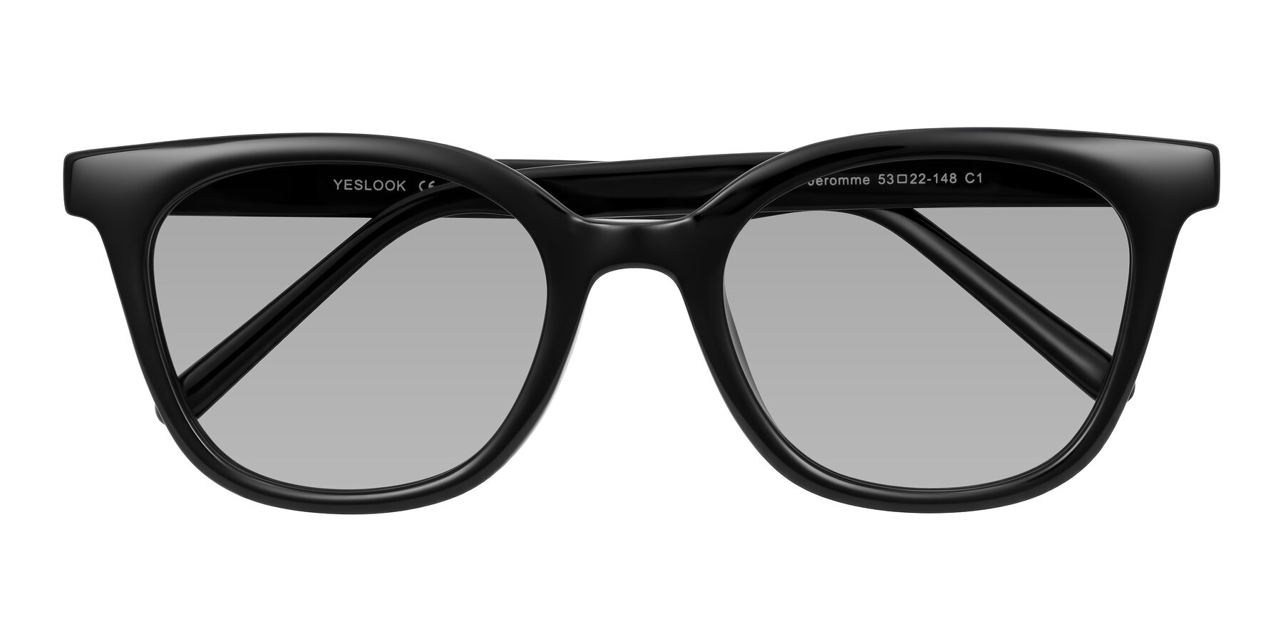 Folded Front of Jeromme in Black with Light Gray Tinted Lenses
