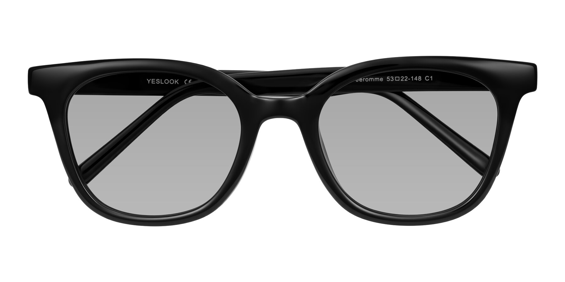 Folded Front of Jeromme in Black with Light Gray Tinted Lenses
