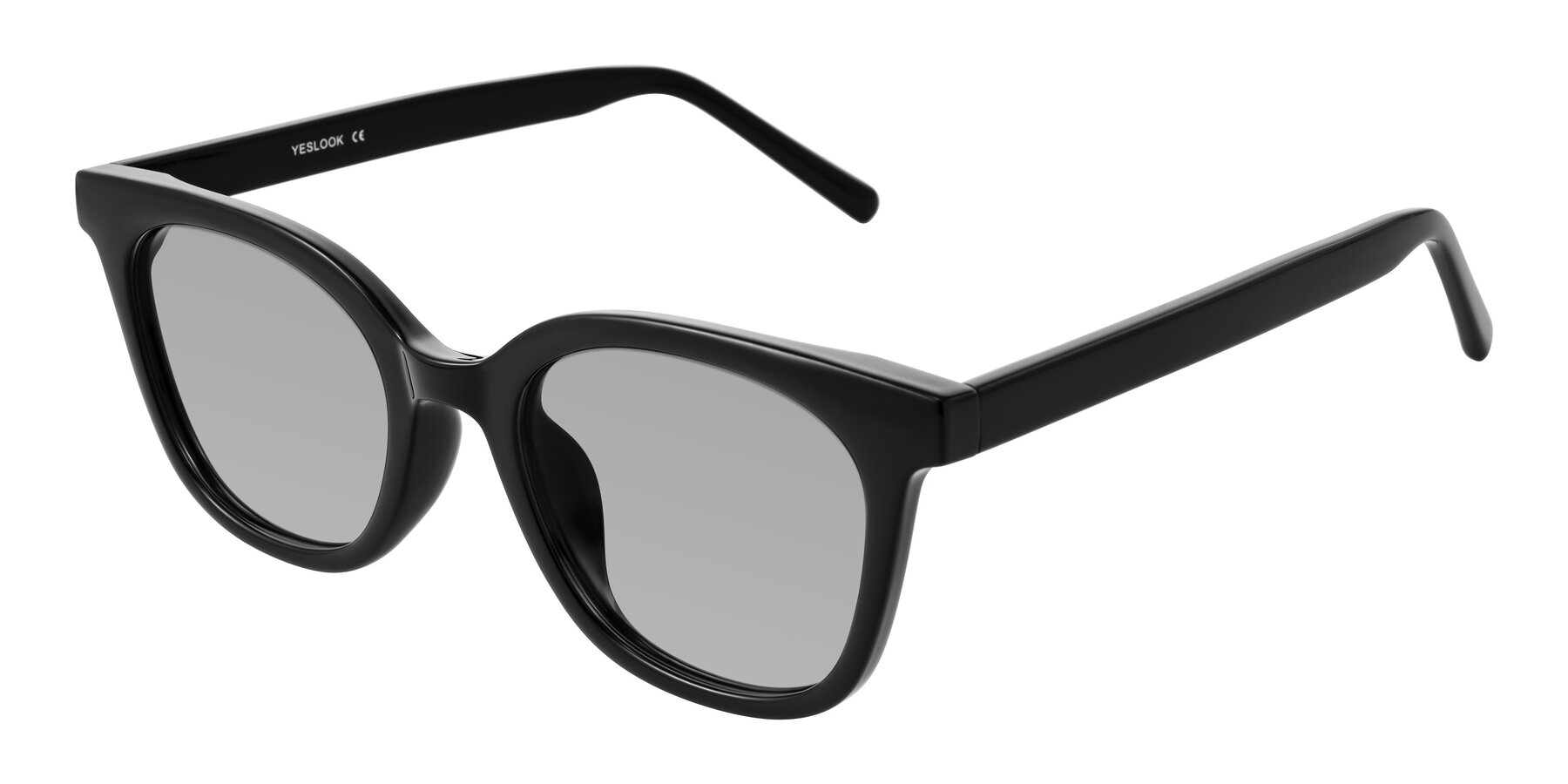 Angle of Jeromme in Black with Light Gray Tinted Lenses