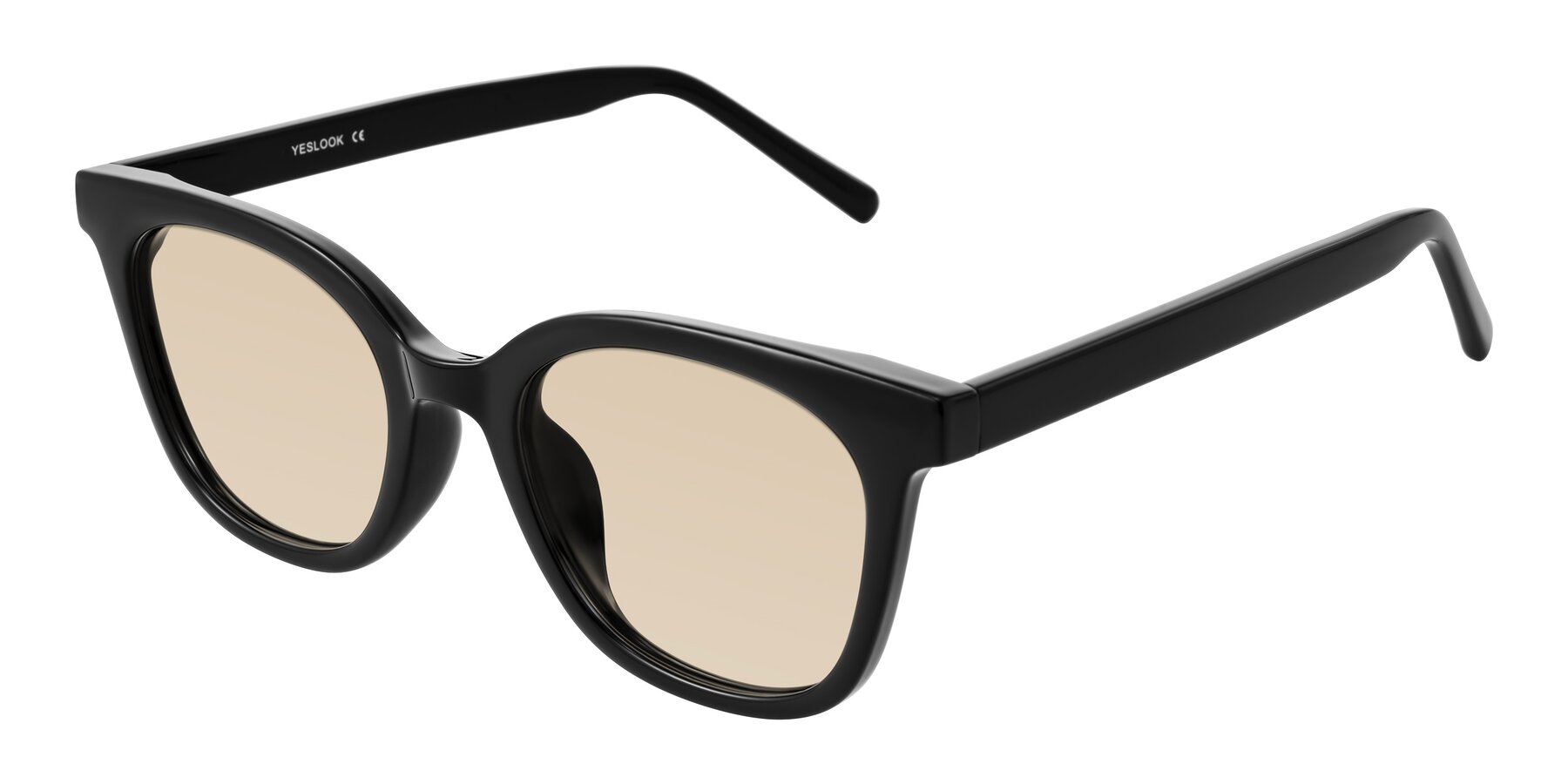 Angle of Jeromme in Black with Light Brown Tinted Lenses