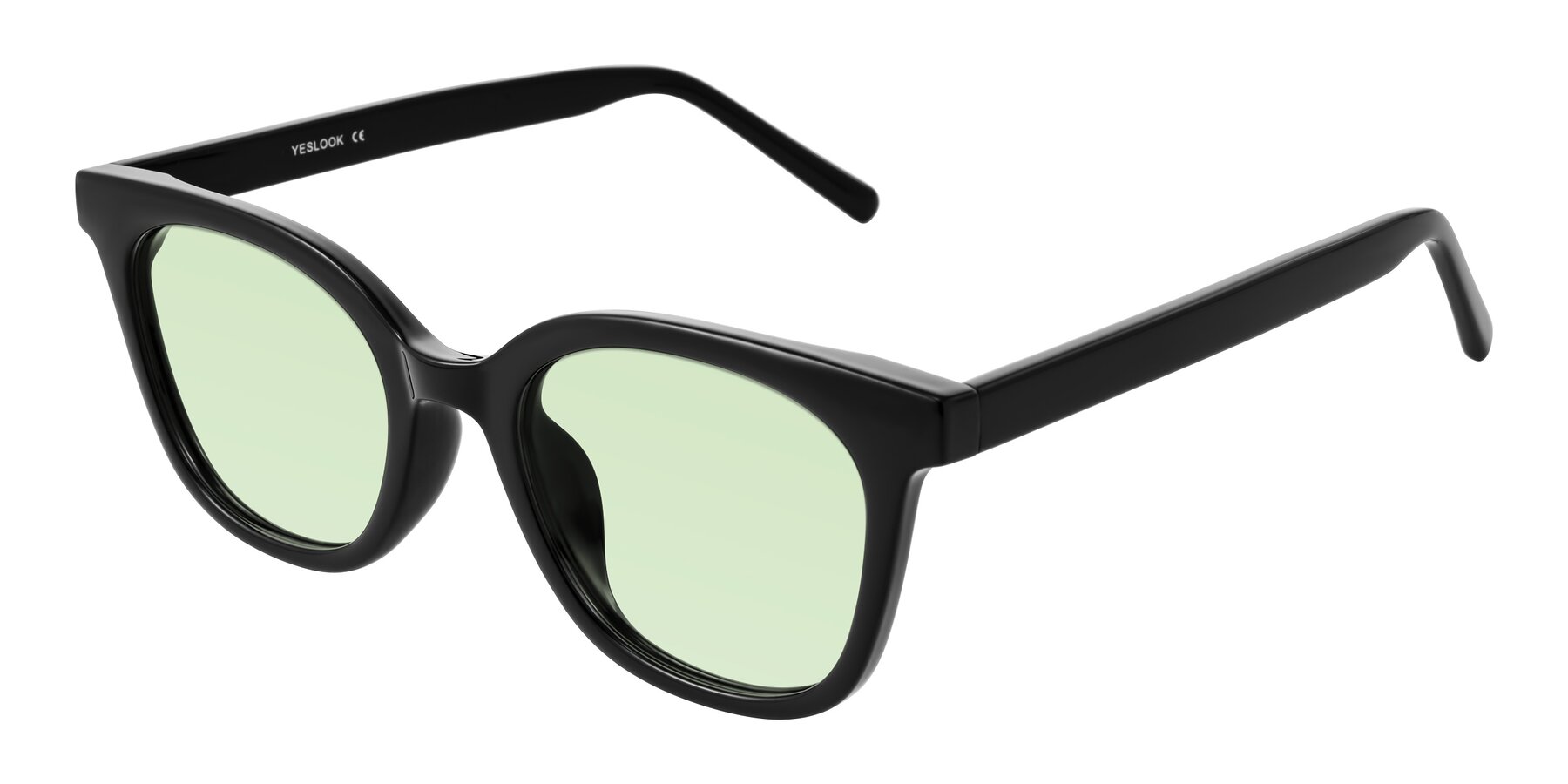 Angle of Jeromme in Black with Light Green Tinted Lenses