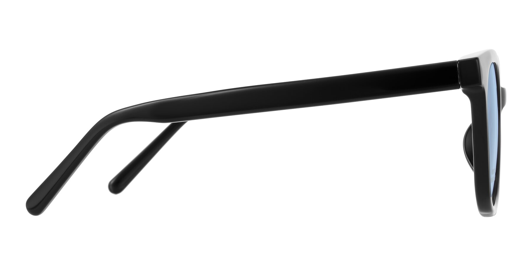 Side of Jeromme in Black with Light Blue Tinted Lenses