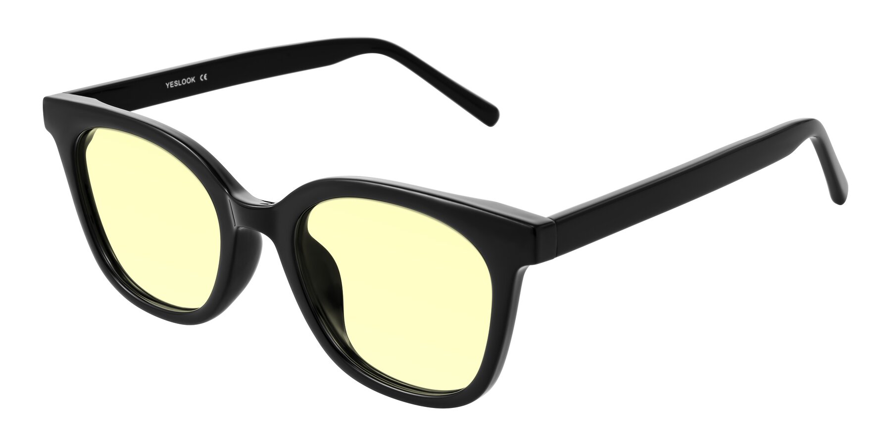 Angle of Jeromme in Black with Light Yellow Tinted Lenses