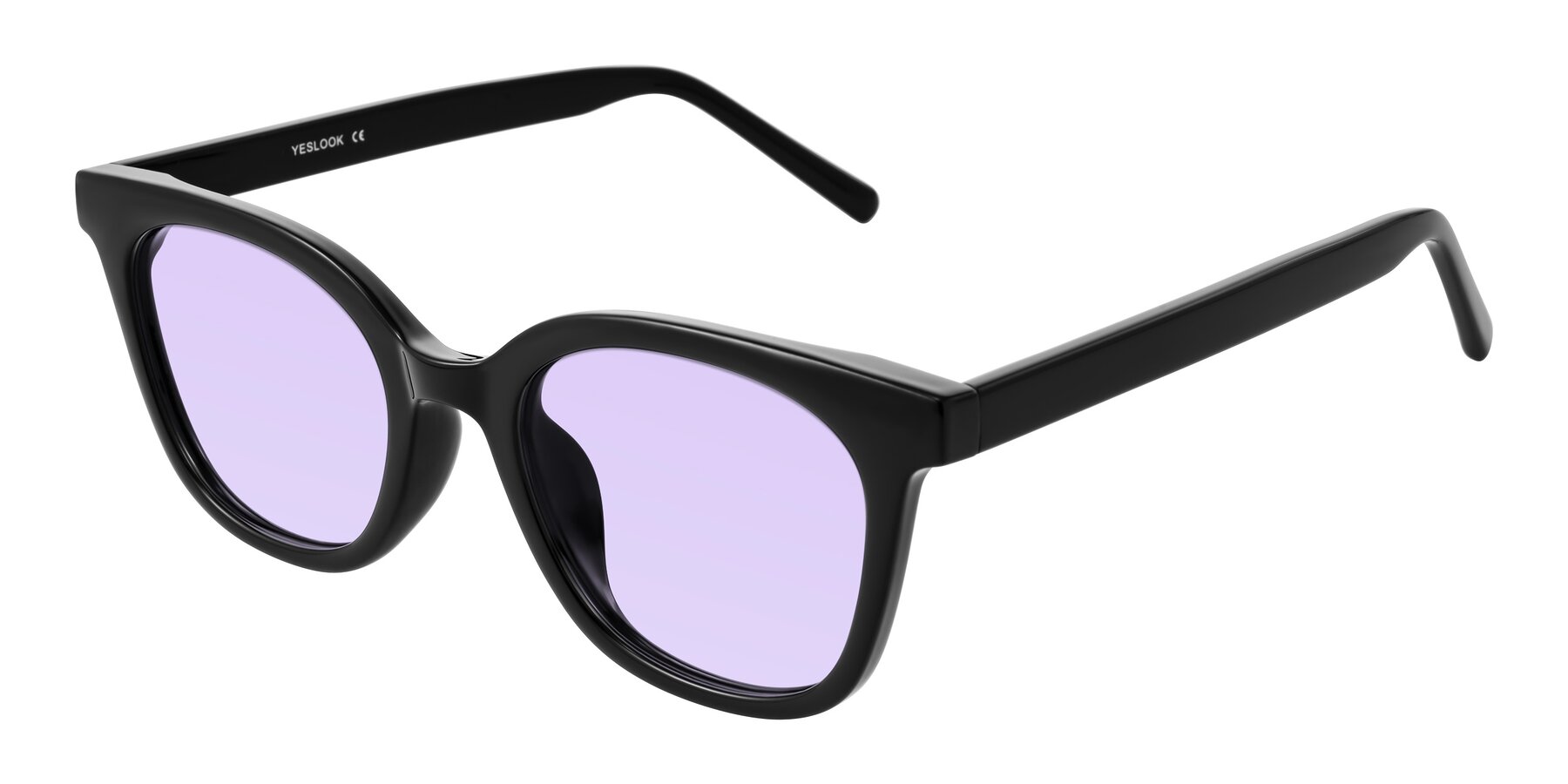 Angle of Jeromme in Black with Light Purple Tinted Lenses