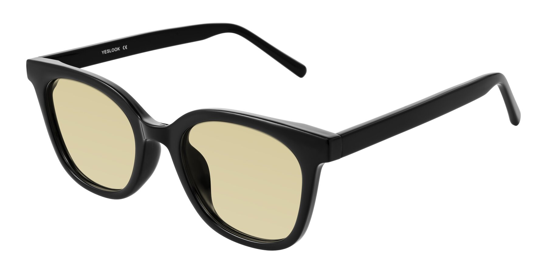 Angle of Jeromme in Black with Light Champagne Tinted Lenses