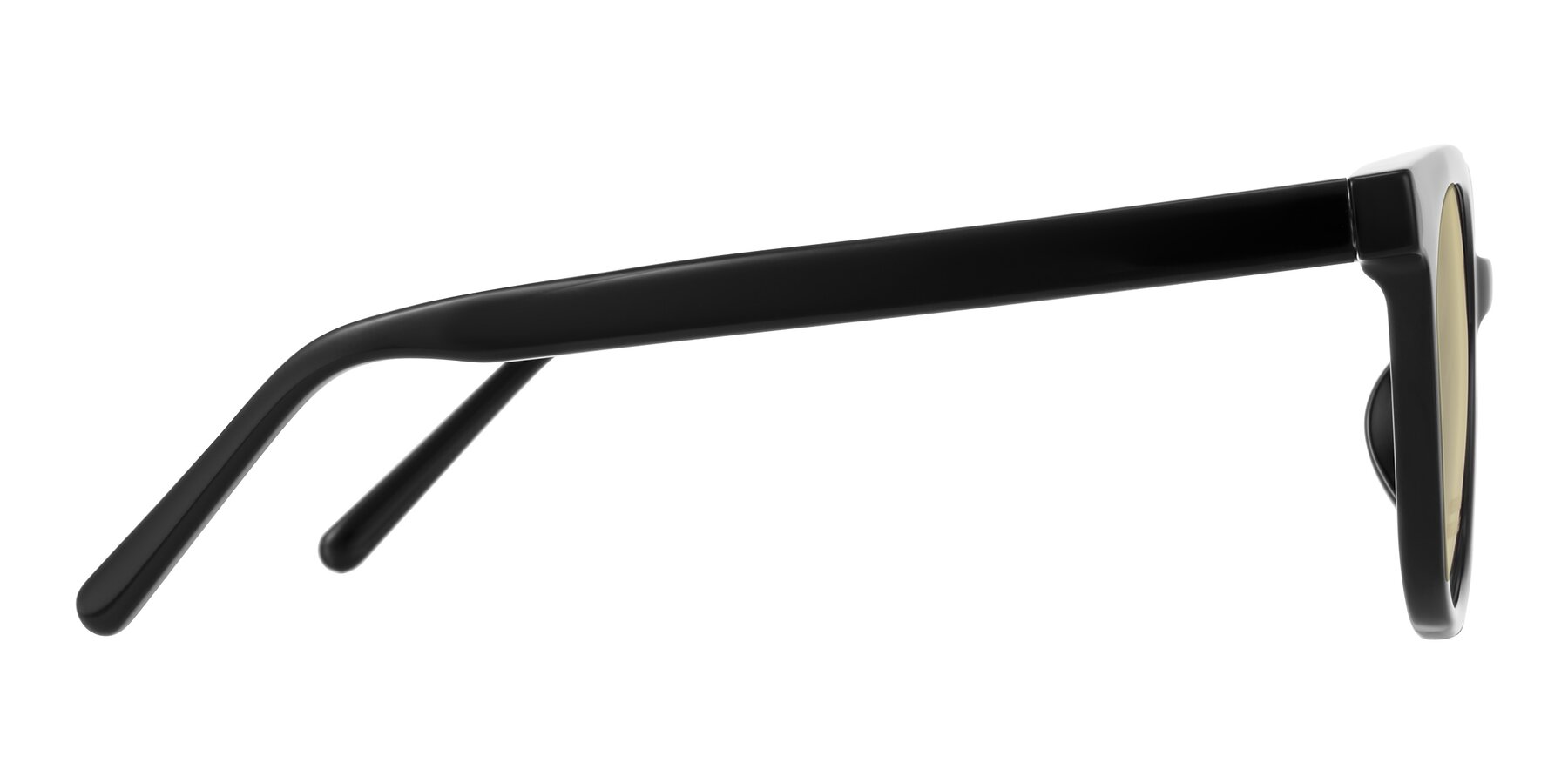 Side of Jeromme in Black with Light Champagne Tinted Lenses