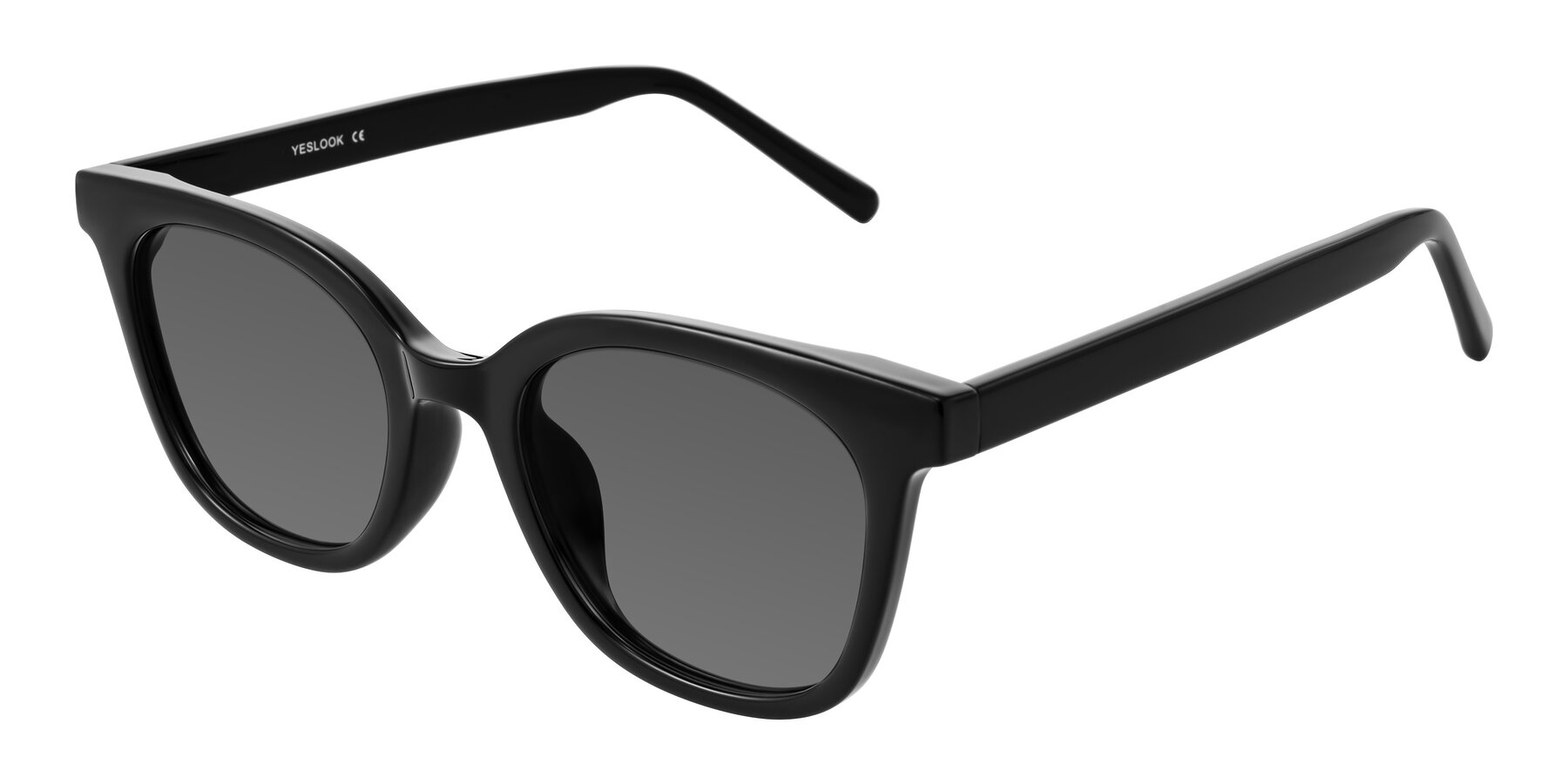 Angle of Jeromme in Black with Medium Gray Tinted Lenses