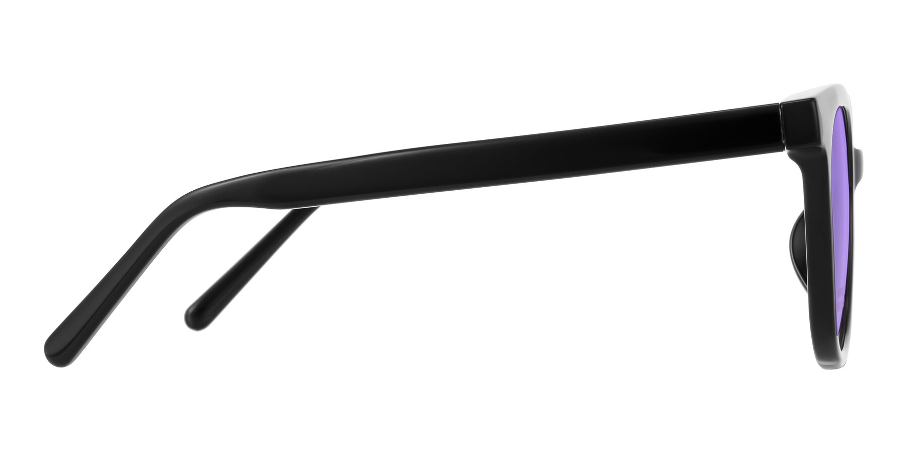 Side of Jeromme in Black with Medium Purple Tinted Lenses