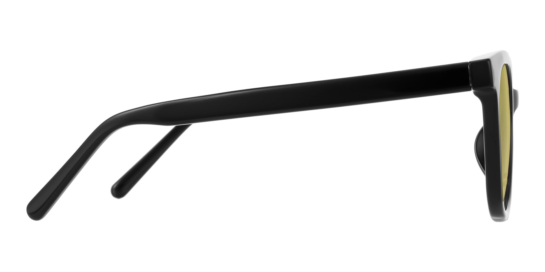 Side of Jeromme in Black with Medium Champagne Tinted Lenses