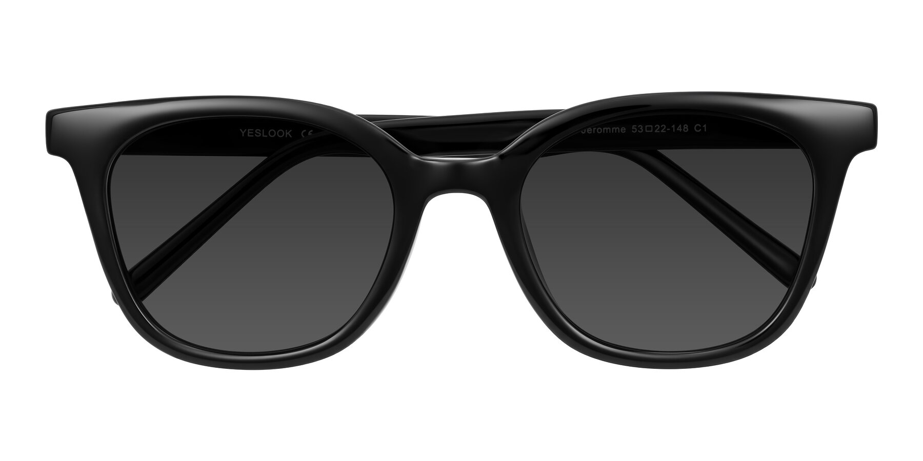 Folded Front of Jeromme in Black with Gray Tinted Lenses