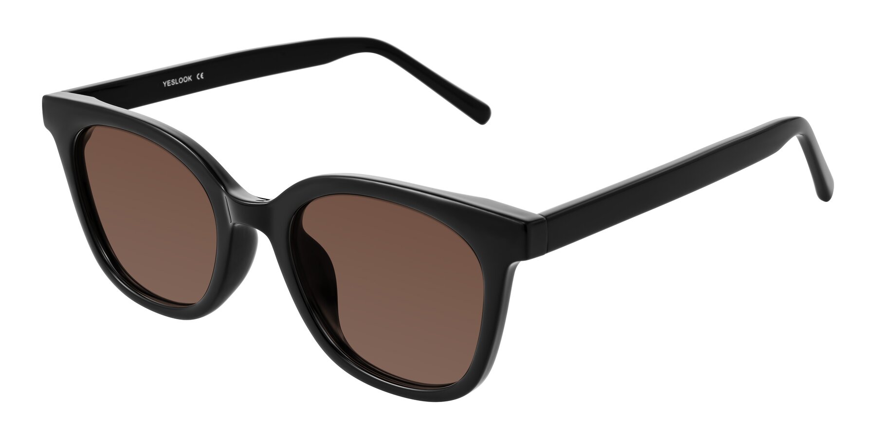 Angle of Jeromme in Black with Brown Tinted Lenses