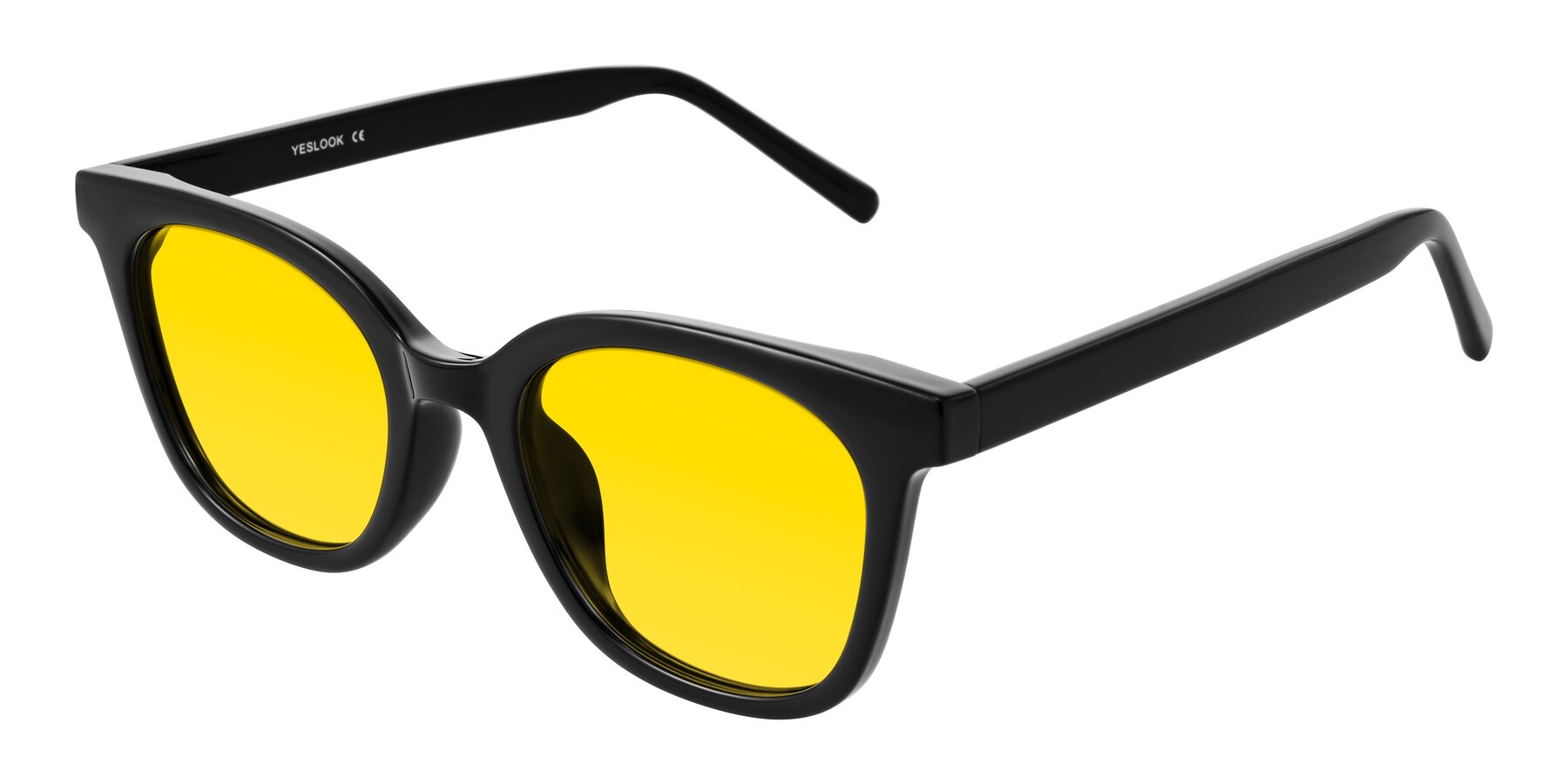 Angle of Jeromme in Black with Yellow Tinted Lenses