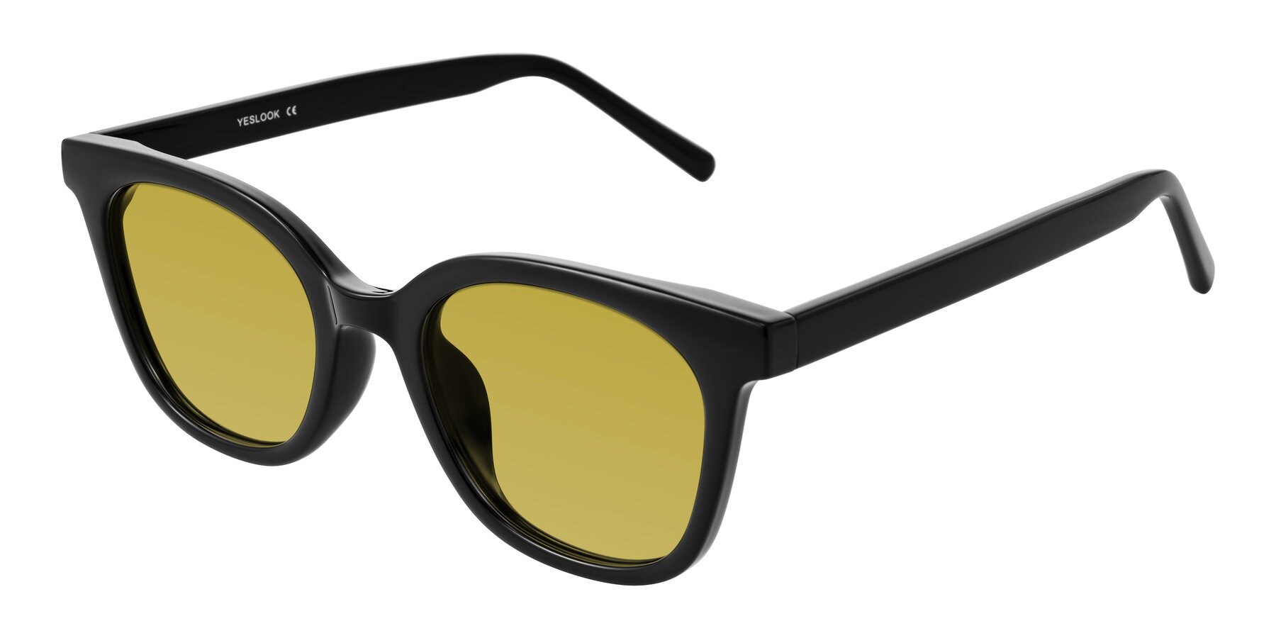 Angle of Jeromme in Black with Champagne Tinted Lenses