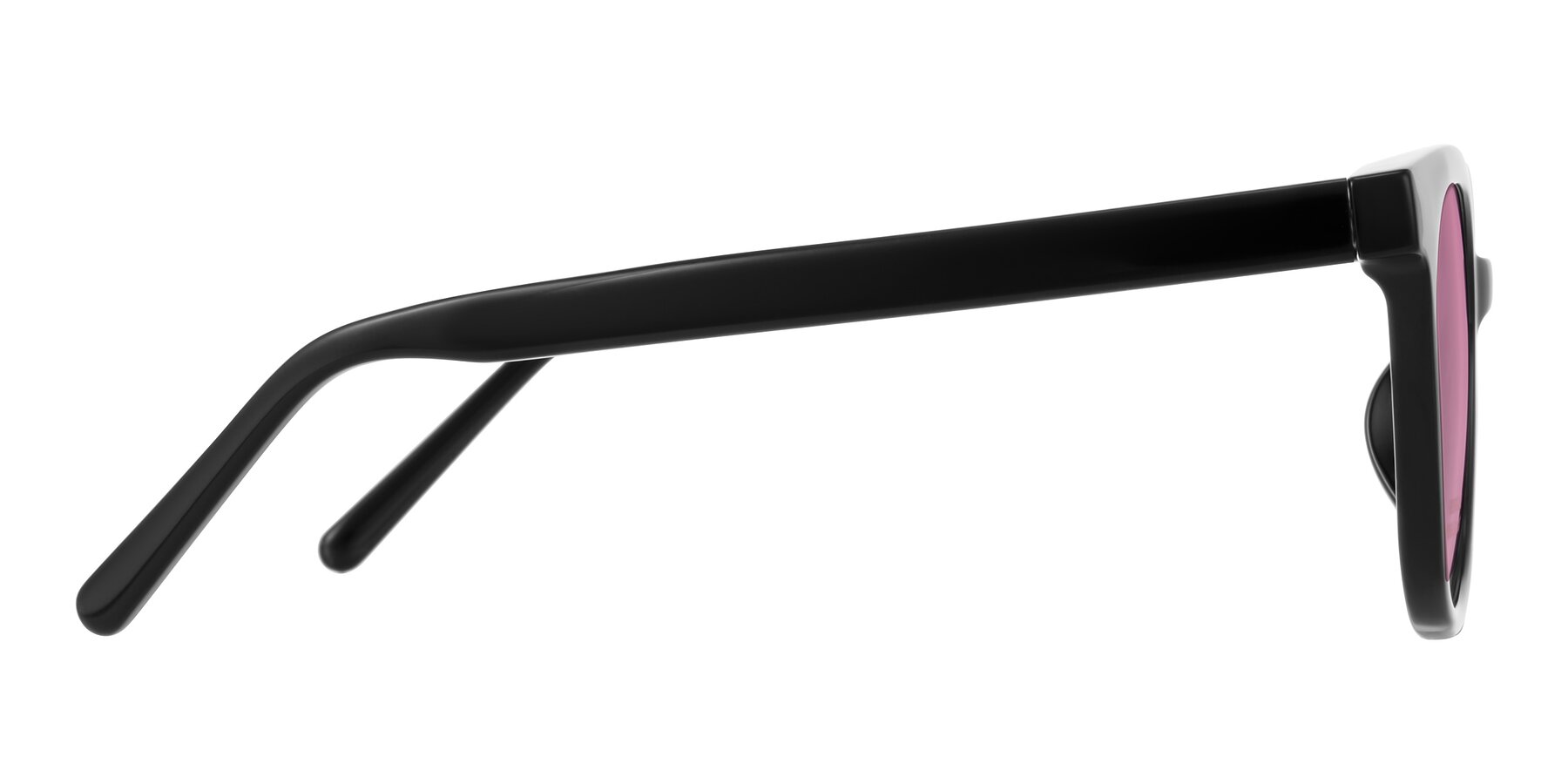 Side of Jeromme in Black with Medium Wine Tinted Lenses