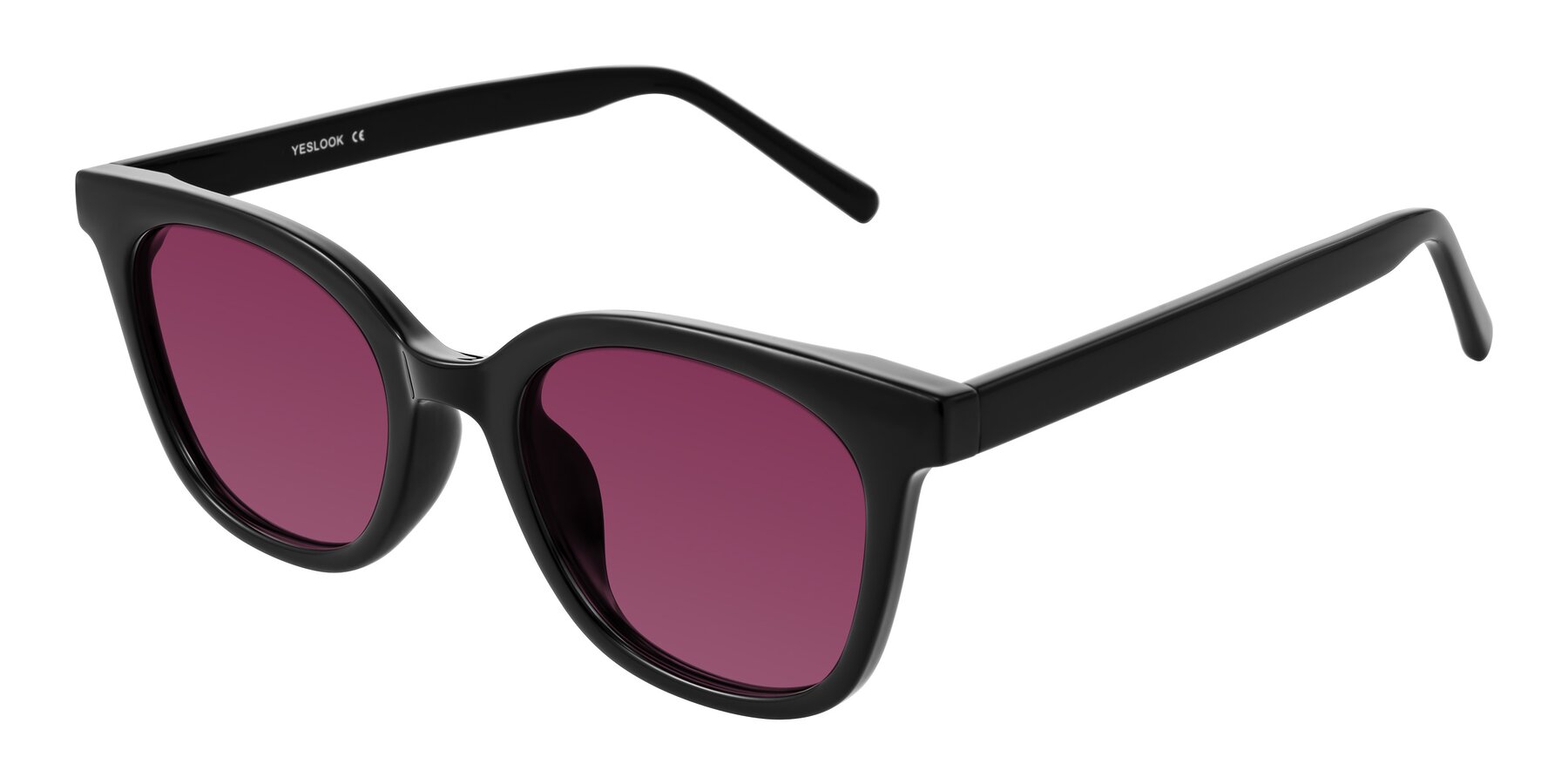 Angle of Jeromme in Black with Wine Tinted Lenses