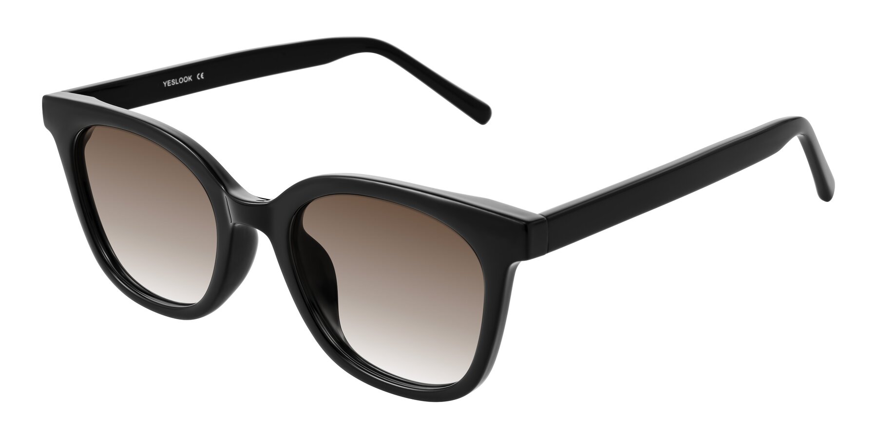 Angle of Jeromme in Black with Brown Gradient Lenses