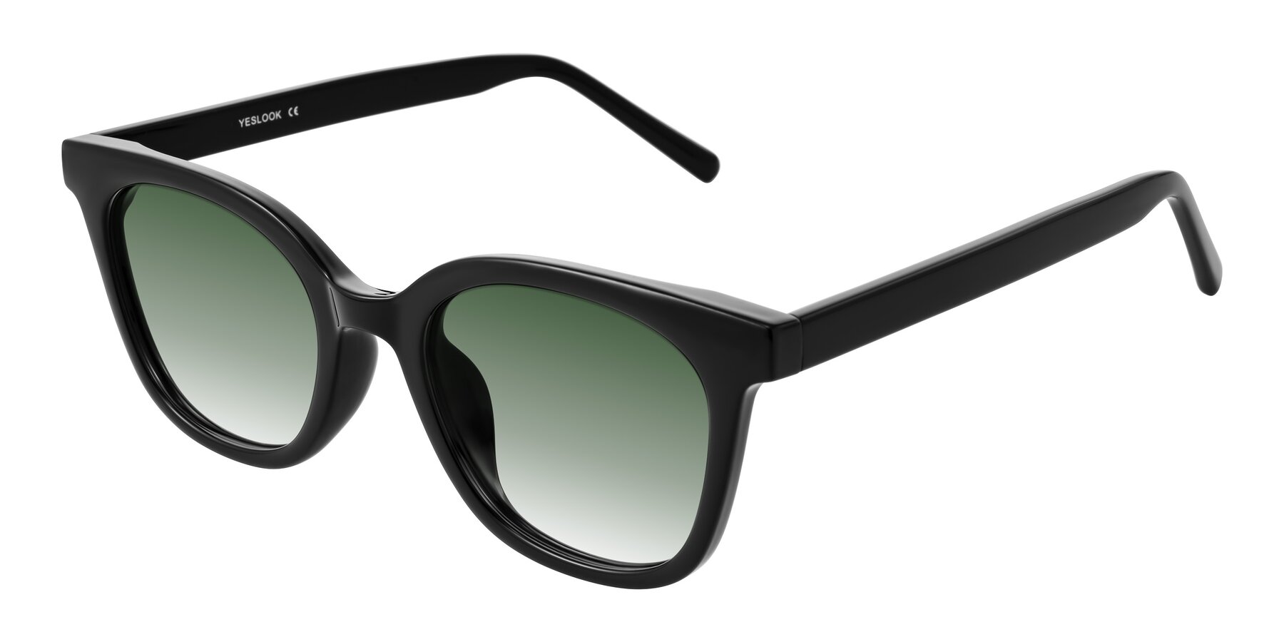 Angle of Jeromme in Black with Green Gradient Lenses