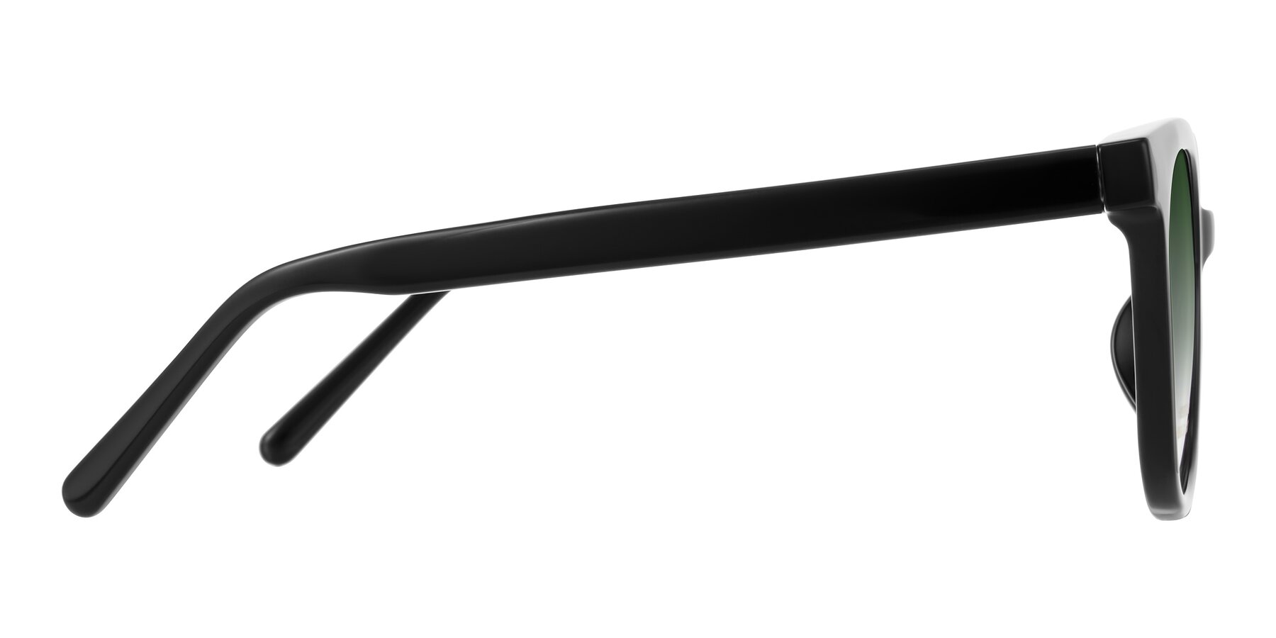 Side of Jeromme in Black with Green Gradient Lenses