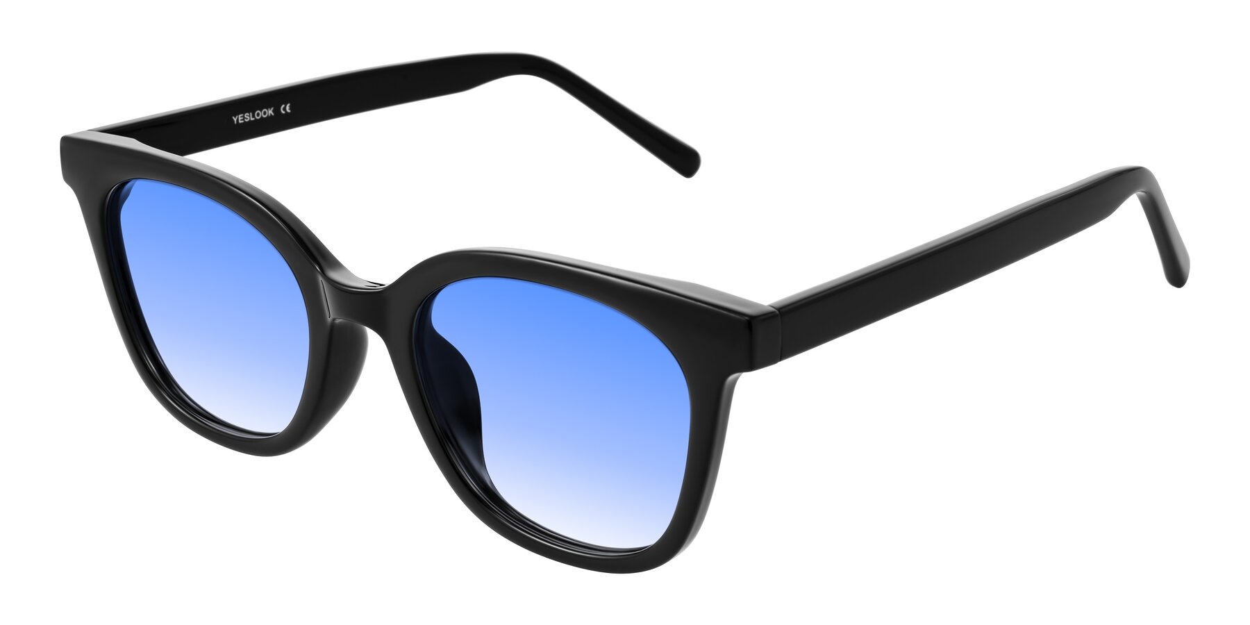 Angle of Jeromme in Black with Blue Gradient Lenses