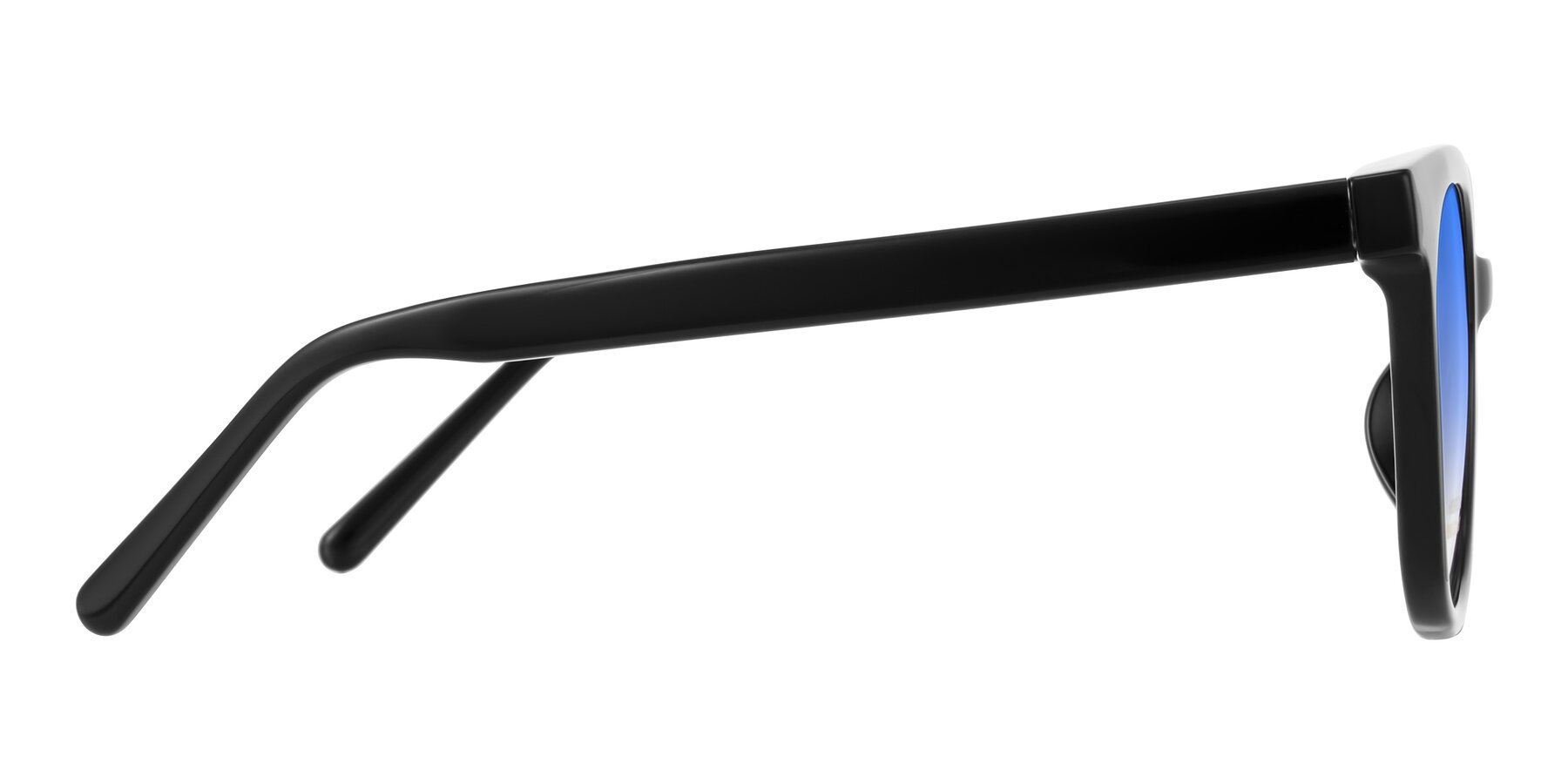 Side of Jeromme in Black with Blue Gradient Lenses