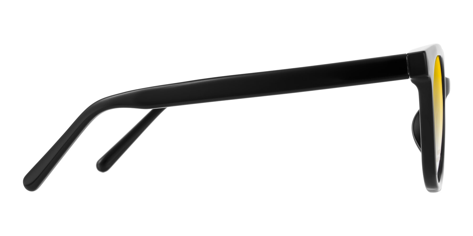 Side of Jeromme in Black with Yellow Gradient Lenses