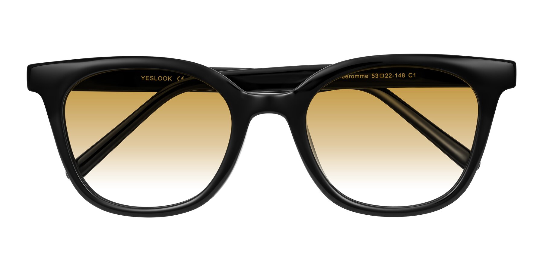 Folded Front of Jeromme in Black with Champagne Gradient Lenses