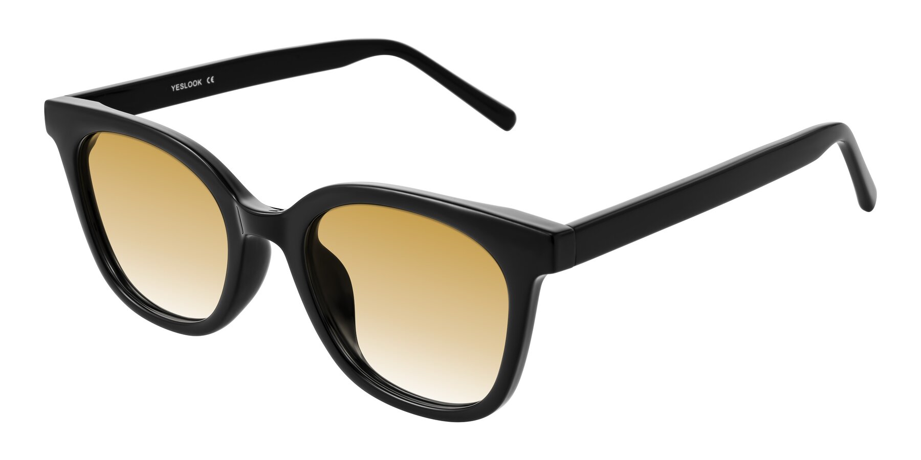 Angle of Jeromme in Black with Champagne Gradient Lenses