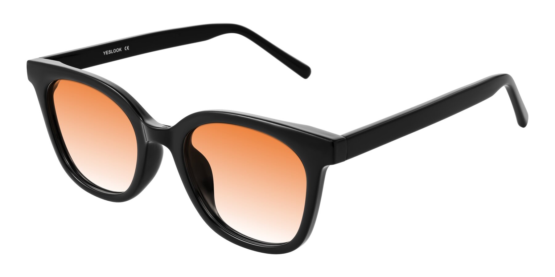 Angle of Jeromme in Black with Orange Gradient Lenses