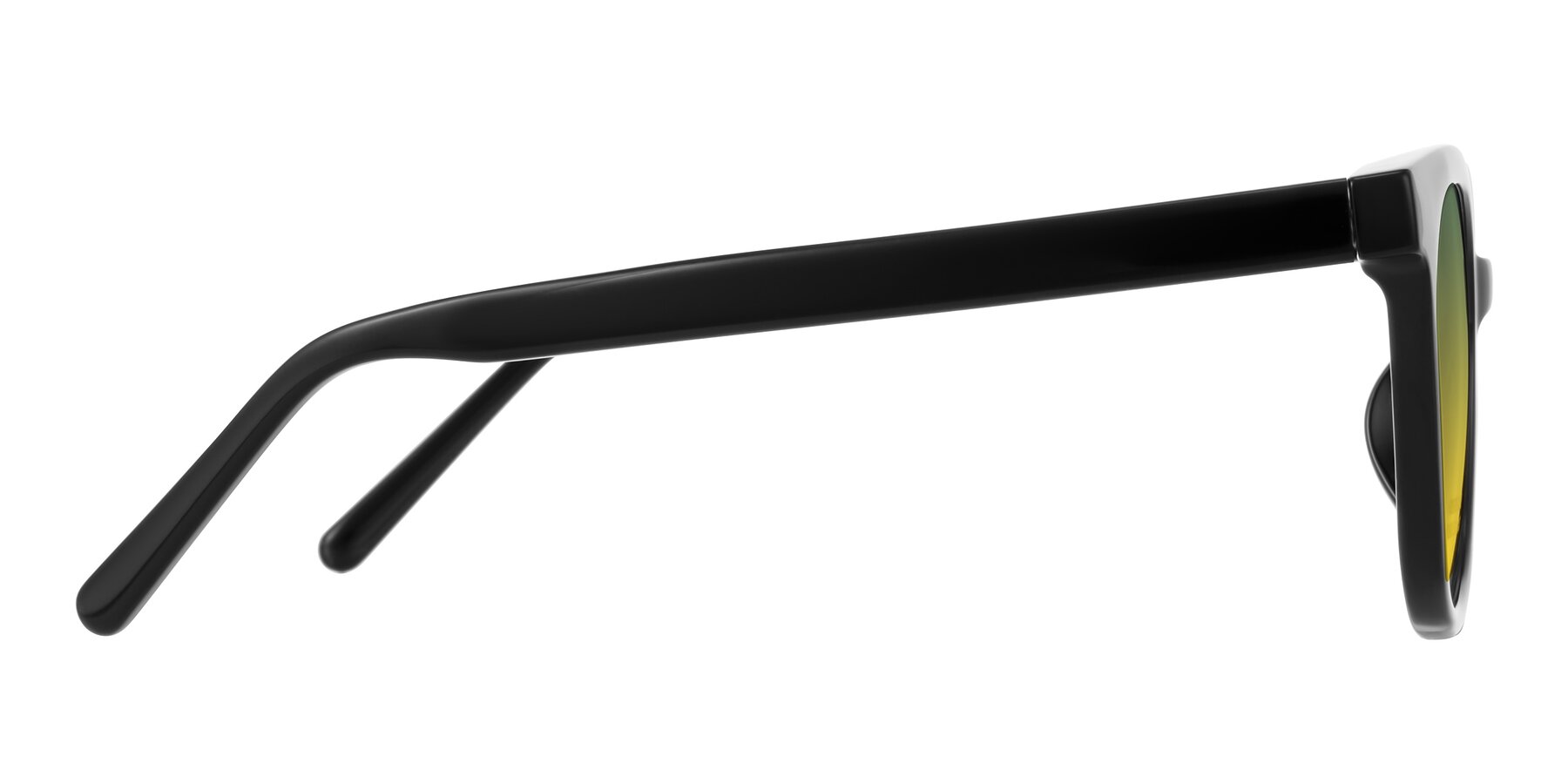 Side of Jeromme in Black with Green / Yellow Gradient Lenses