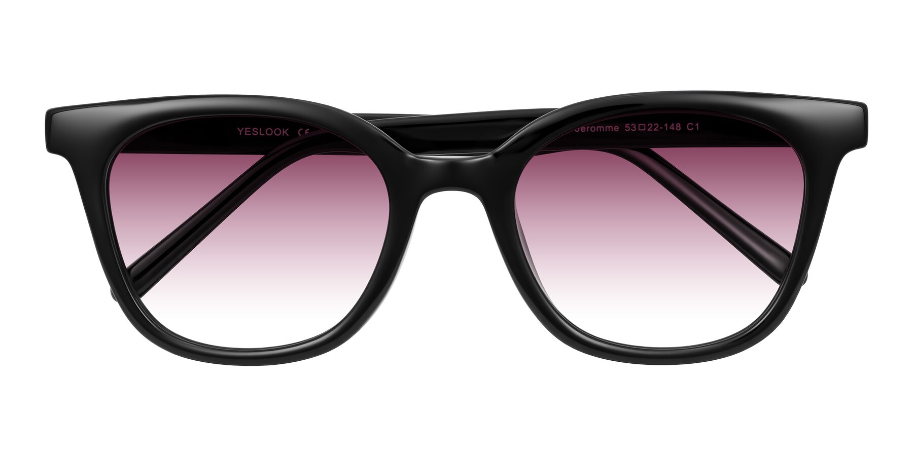 Folded Front of Jeromme in Black with Wine Gradient Lenses