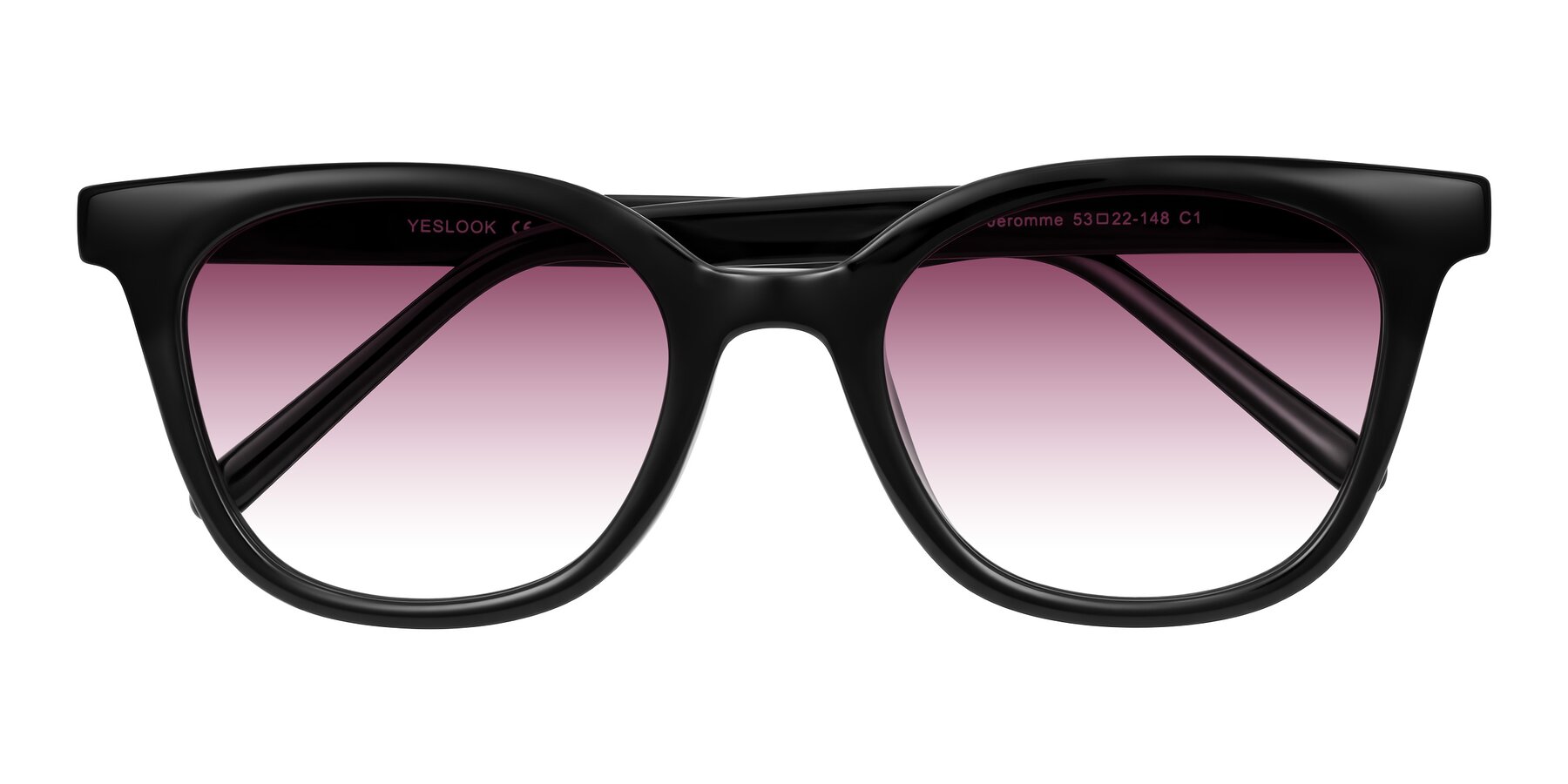 Folded Front of Jeromme in Black with Wine Gradient Lenses