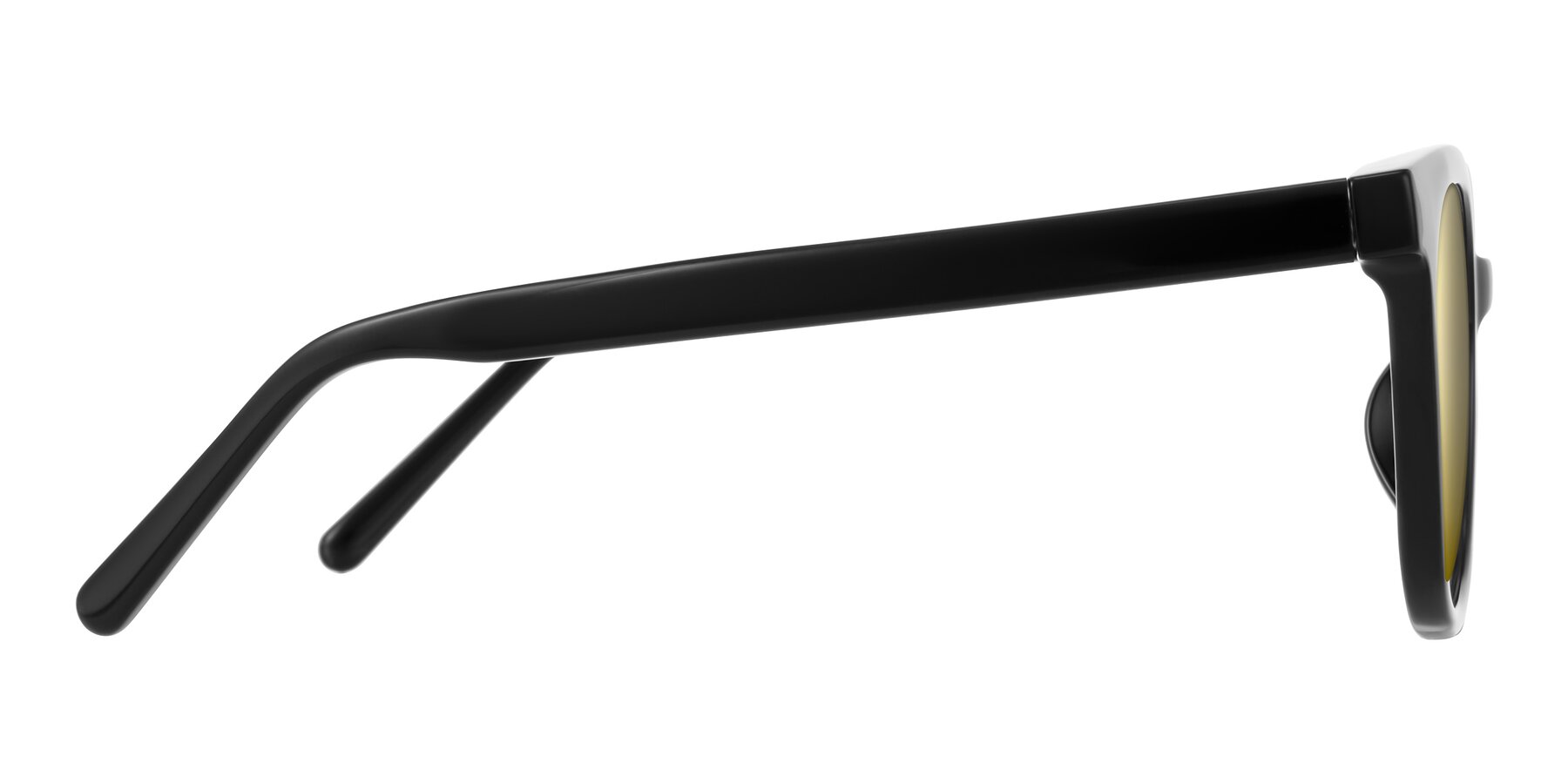 Side of Jeromme in Black with Gold Mirrored Lenses