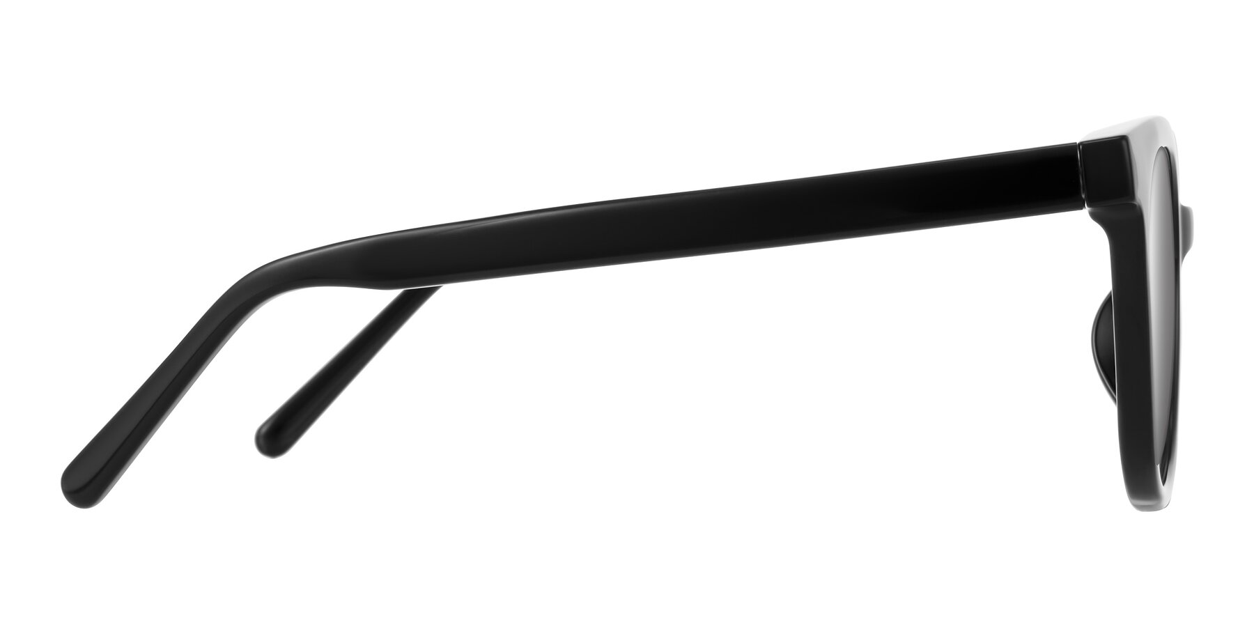 Side of Jeromme in Black with Silver Mirrored Lenses