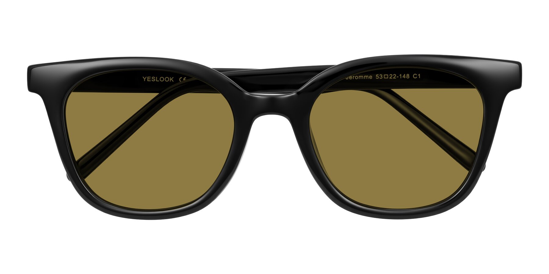 Folded Front of Jeromme in Black with Brown Polarized Lenses