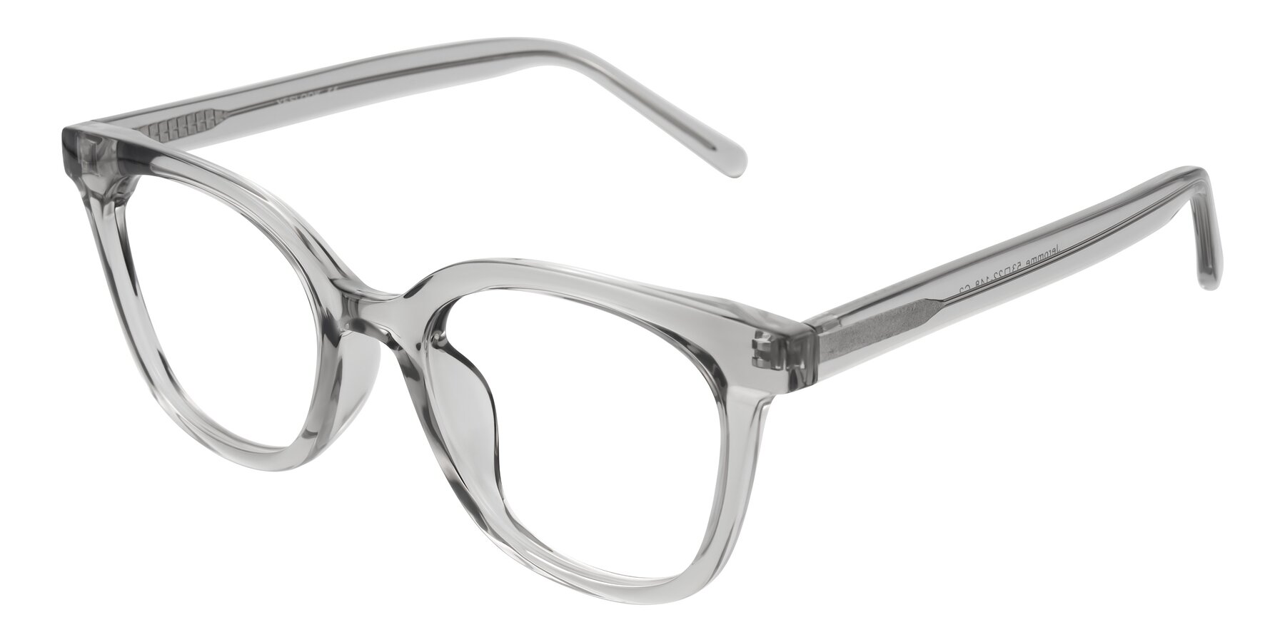 Angle of Jeromme in Transparent Gray with Clear Eyeglass Lenses