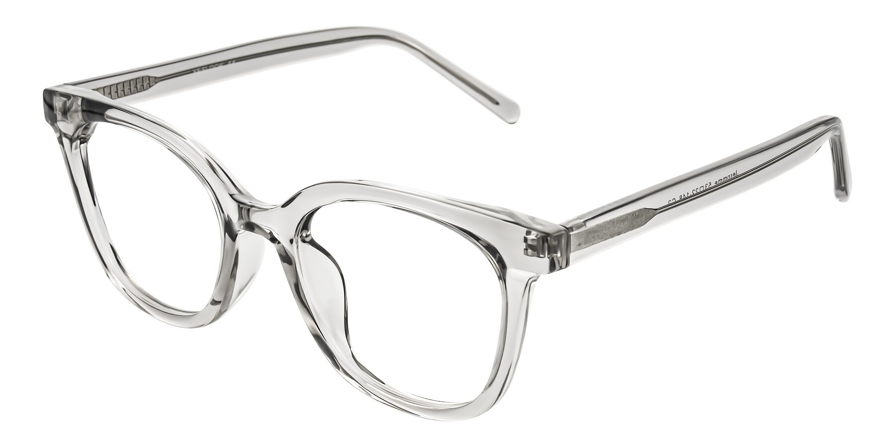 Angle of Jeromme in Transparent Gray with Clear Eyeglass Lenses