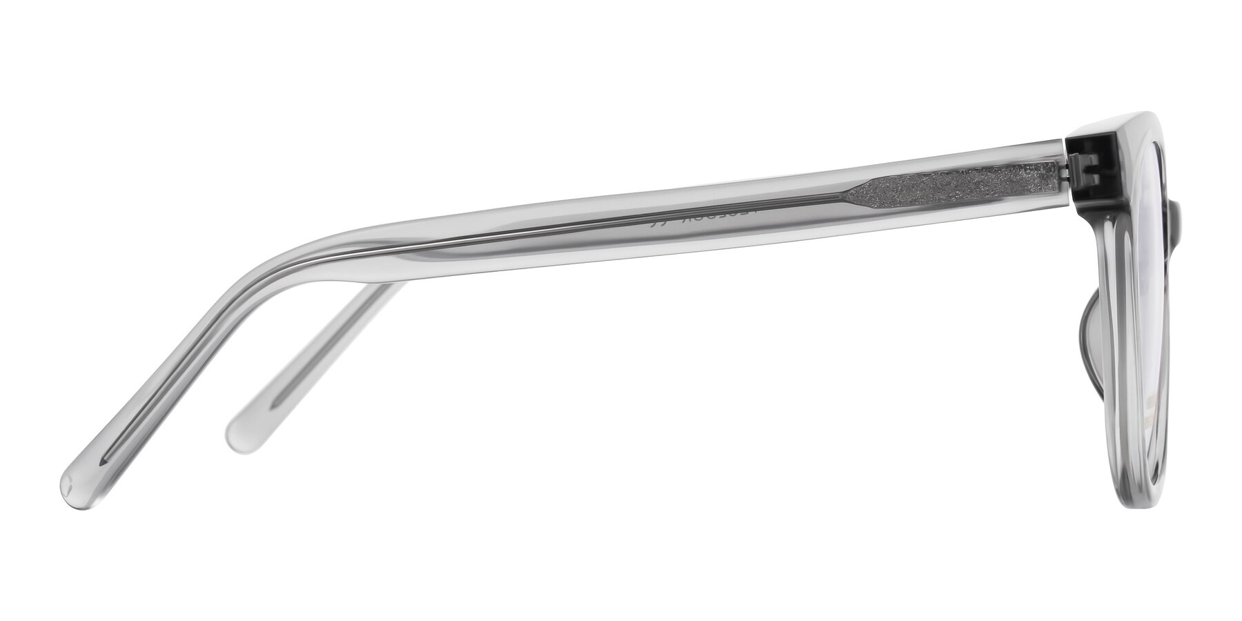 Side of Jeromme in Transparent Gray with Clear Eyeglass Lenses